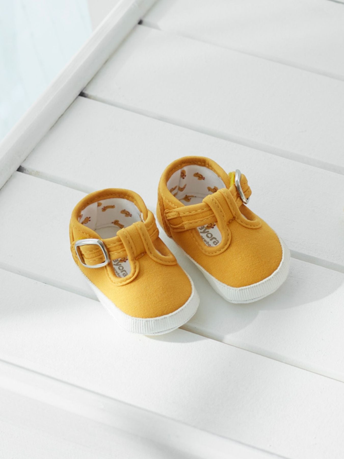 Scarpetta in tela Bimbo GIALLO 9731/M -  NANU' BABY