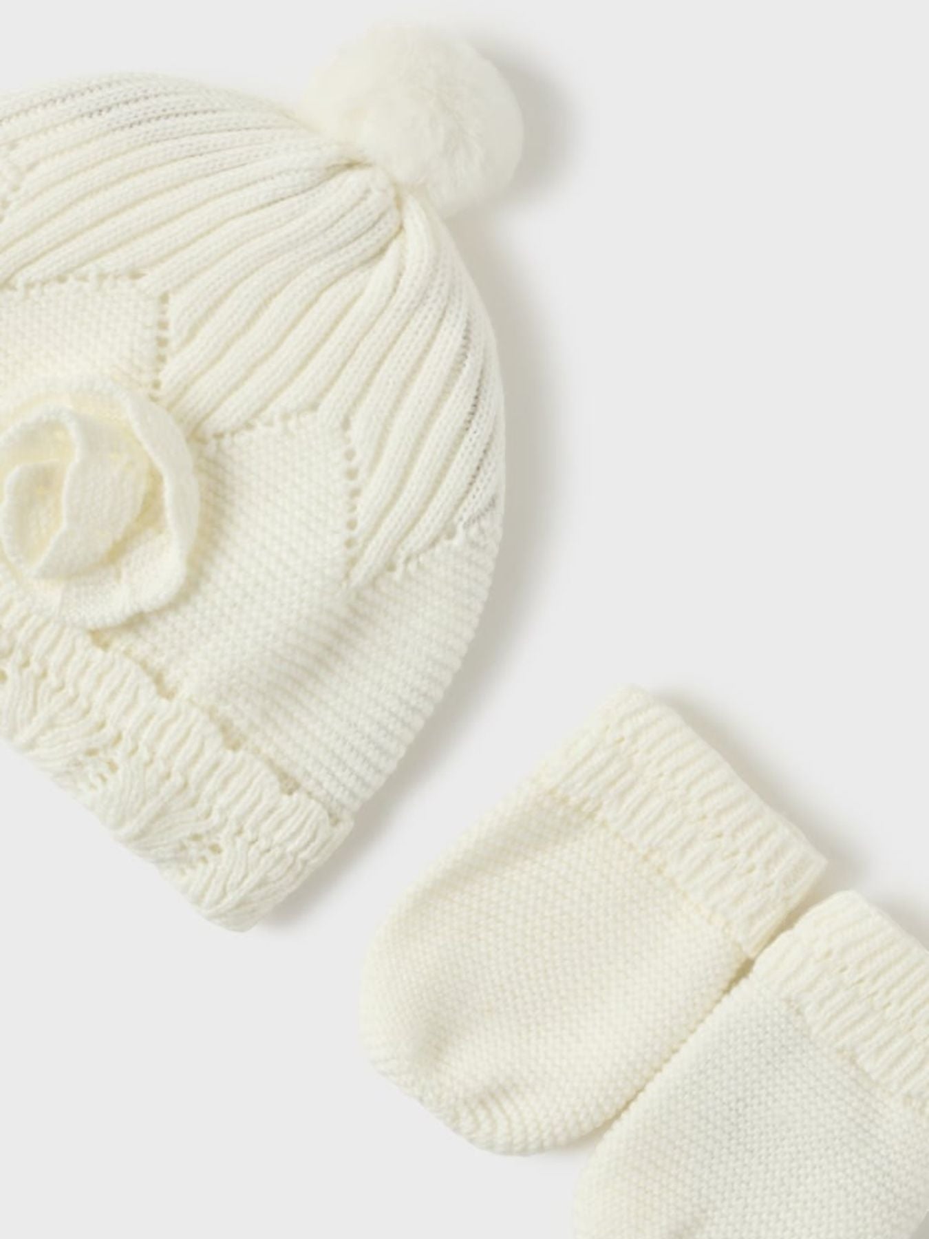 Compl. cappello e manopola  ECRU 2D-9767/E -  NANU' BABY