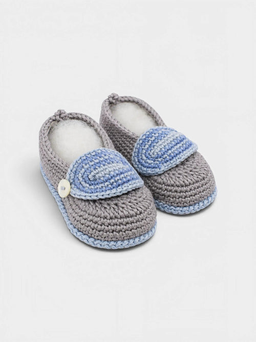 Babbucce Neonato Azzurro RAKESH 14300 by PICCOLA GIUGGIOLA