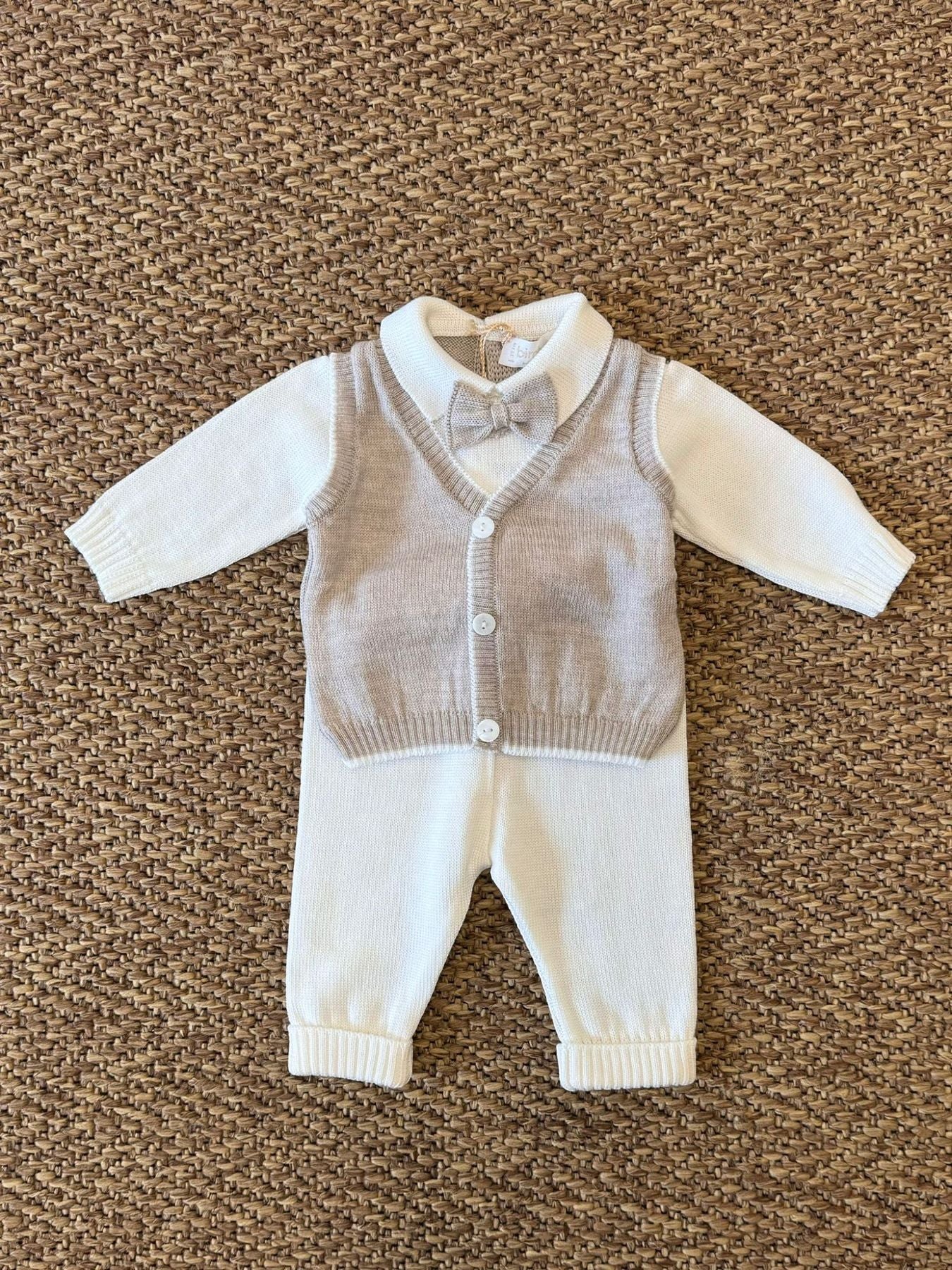 Completo con Papillon Neonato TORTORA 6815 -  NANU' BABY