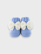 Babbucce Neonato Azzurro MAGLIA INGLESE FIOCCO 707/5630 by BABY LORD