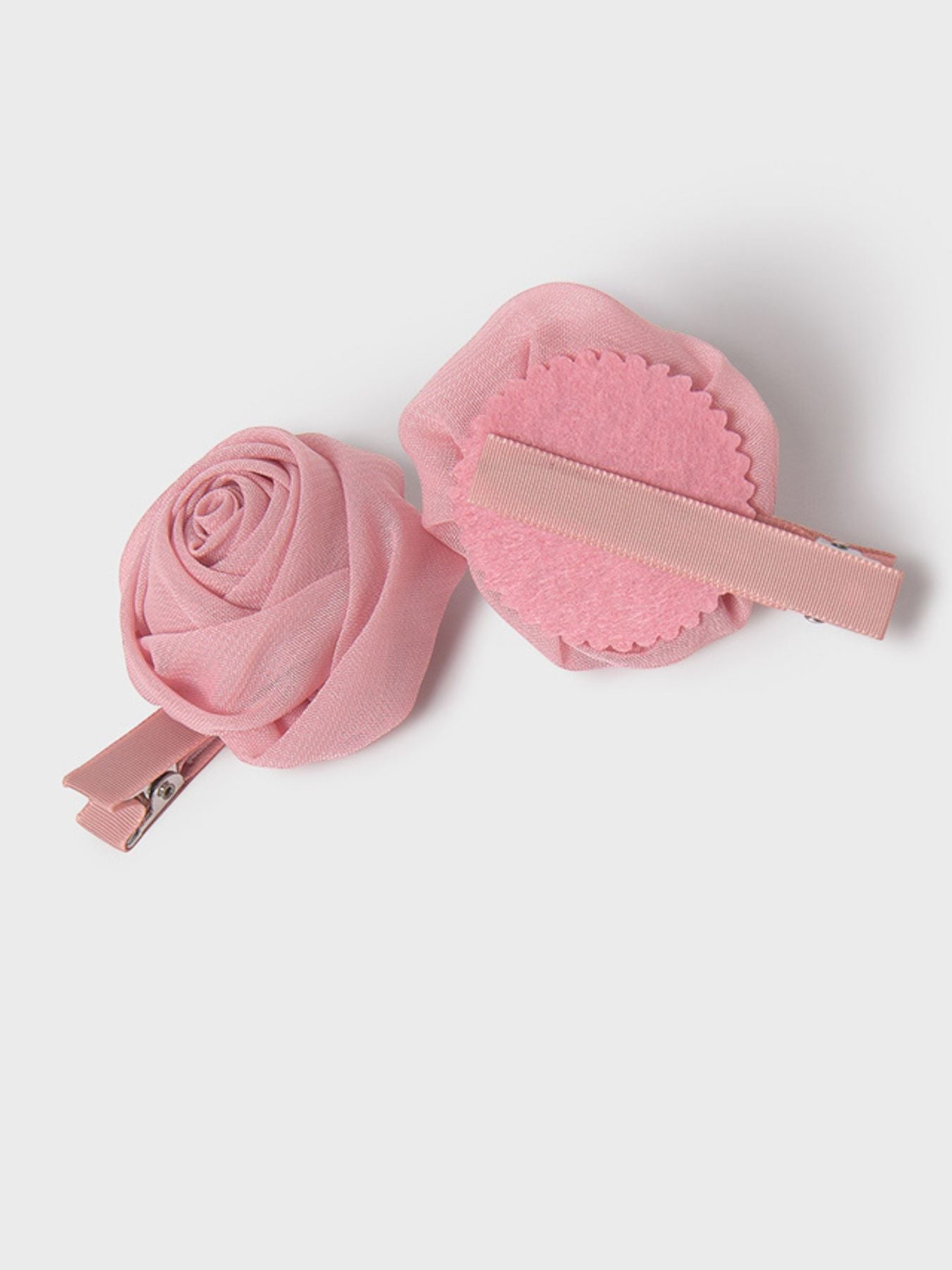 Set 2 fermagli fiori chiffon  ROSA 5411/B -  NANU' BABY