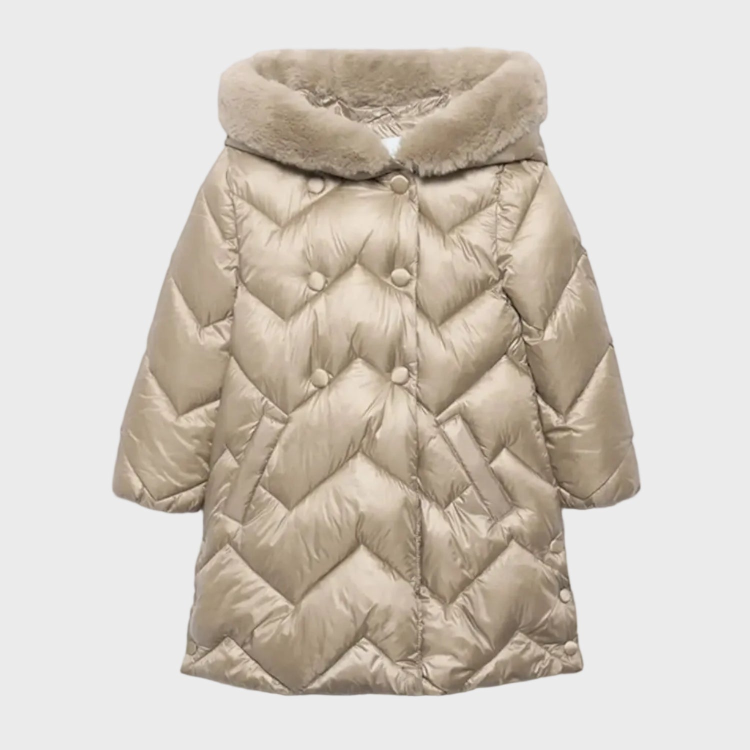 Cappotto Bimba Beige 5847/11 by ABEL & LULA