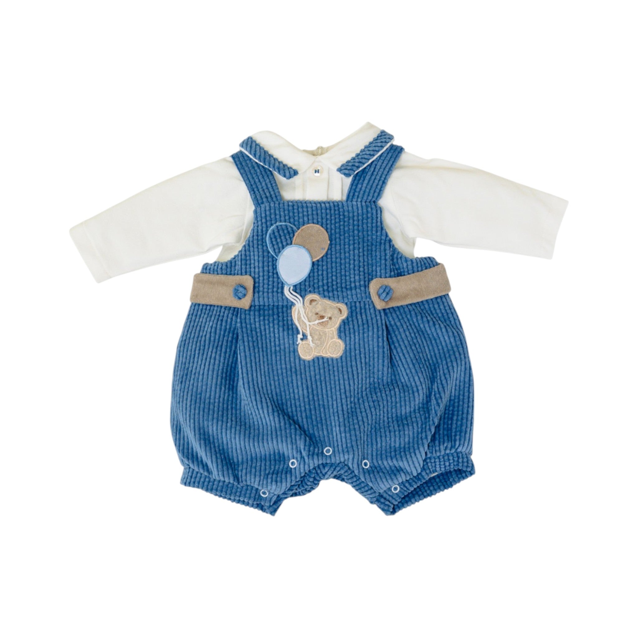 Salopette Neonato Ciniglia Azzurro SARTORIA DEI PICCOLI (cod. LP1110)