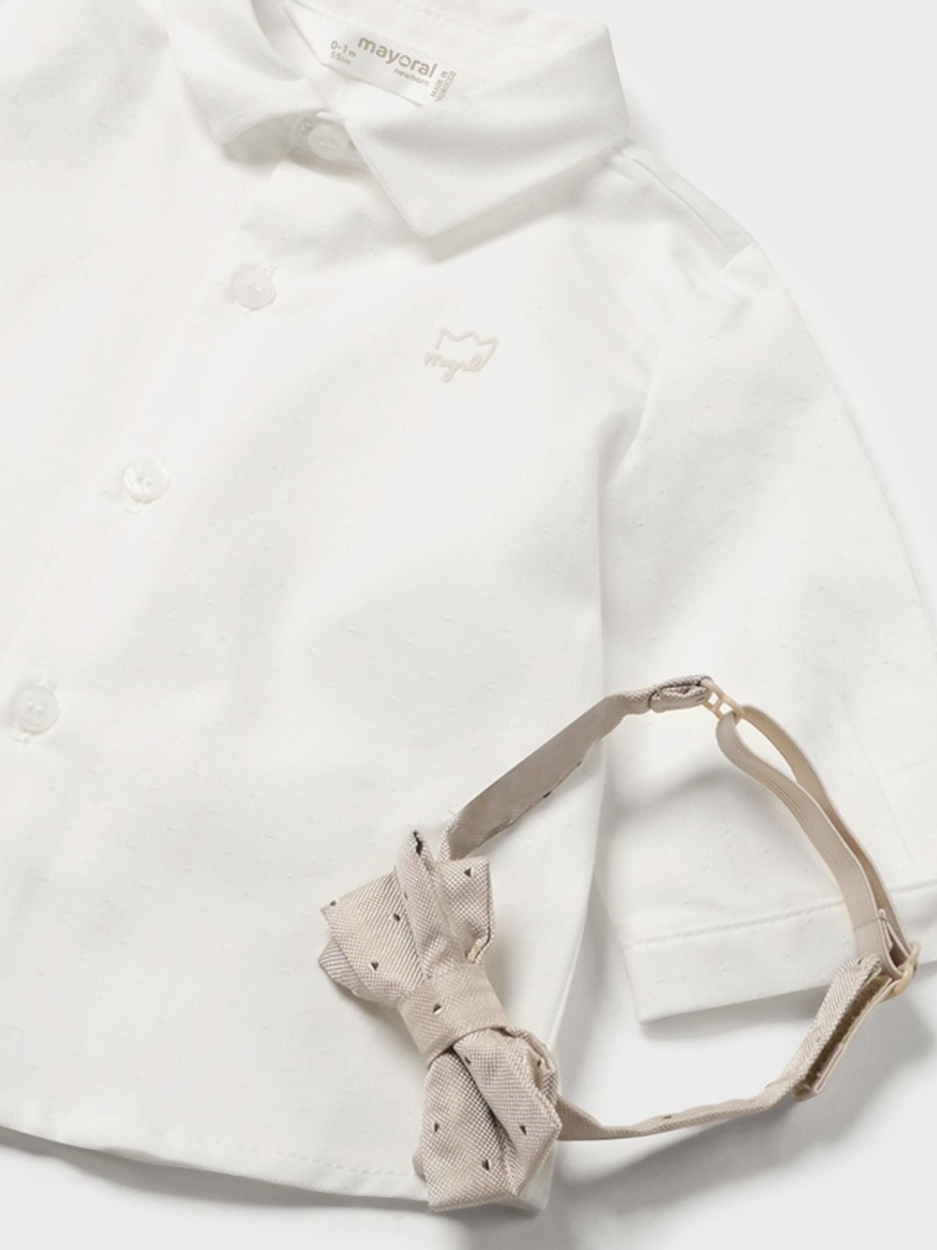 Camicia m/l con papillon Bimbo ECRU 1J-2180/E -  NANU' BABY