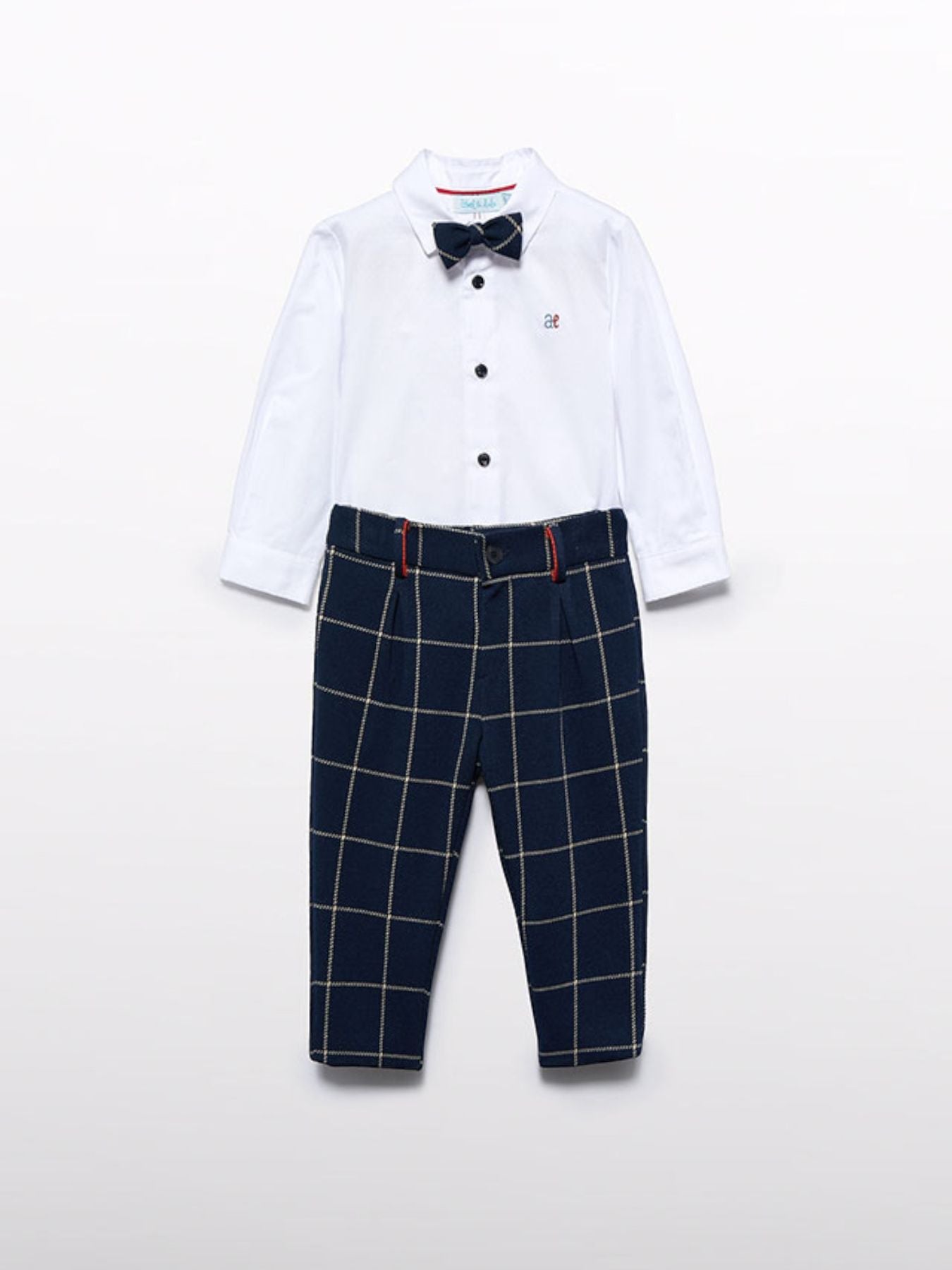 Compl. pantalone quadro punto Bimbo BLU 5704/B -  NANU' BABY
