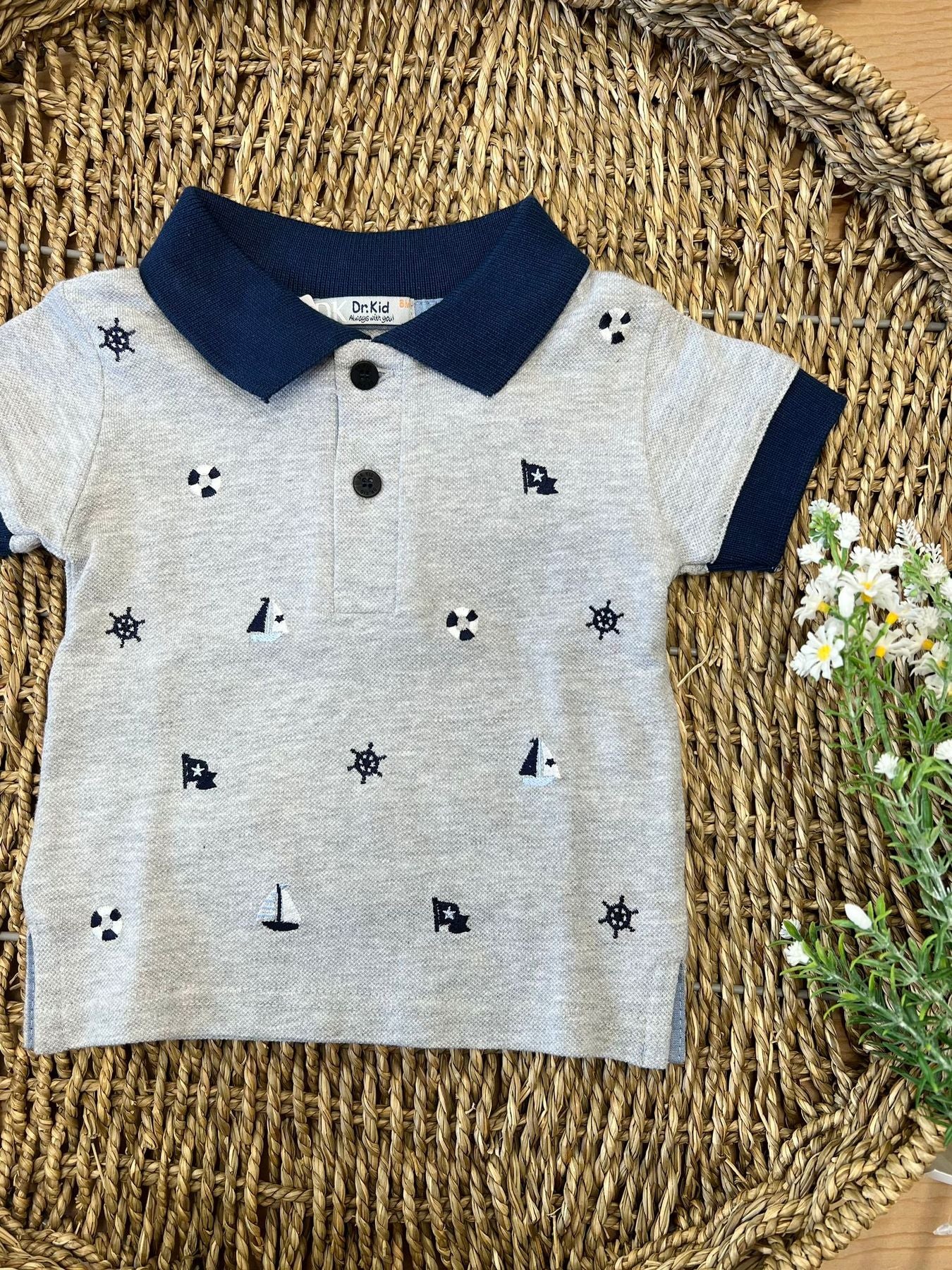 Polo marinaretto Bimbo GRIGIO DK509 -  NANU' BABY