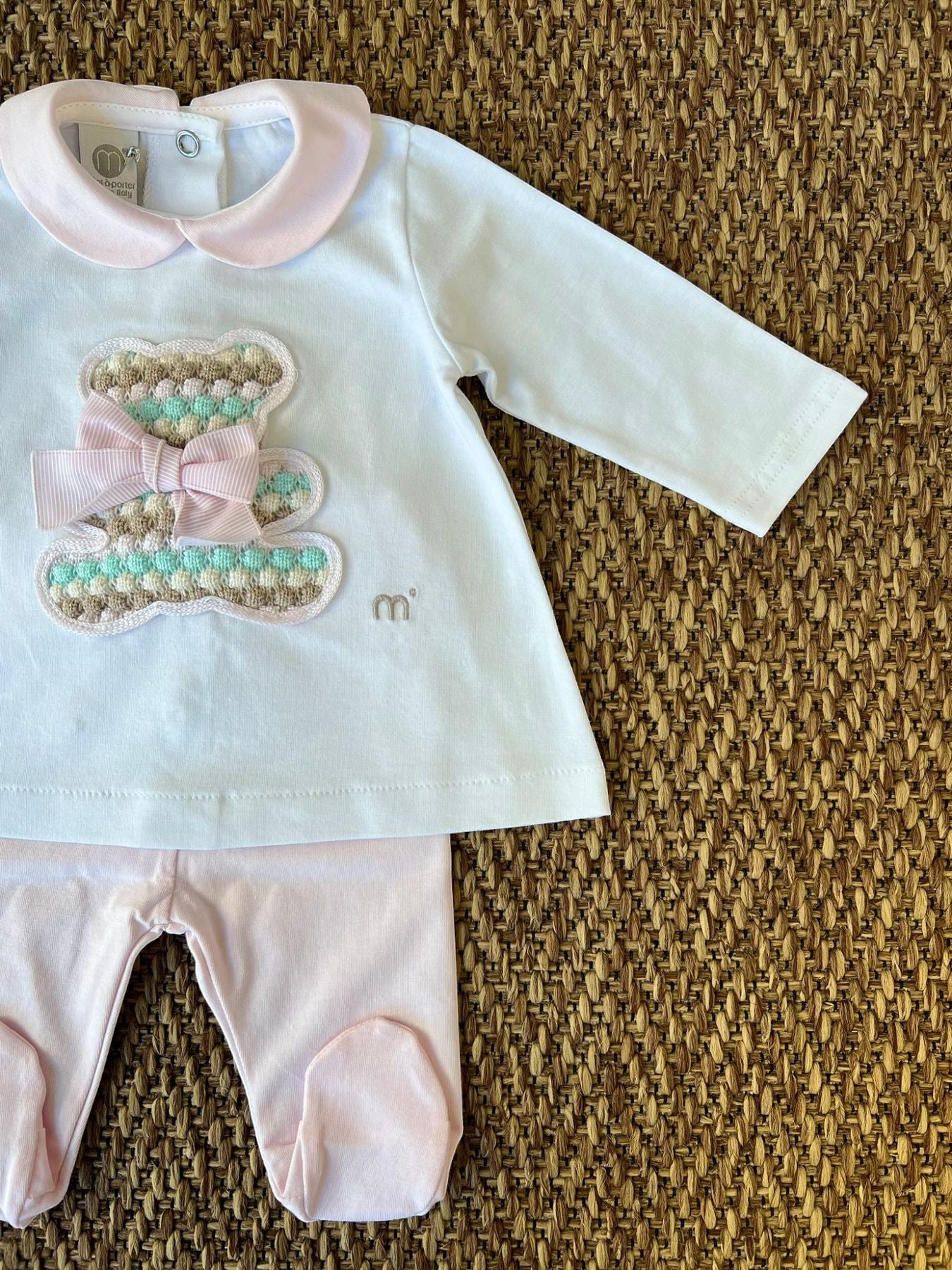 Completo Orsetto effetto Bolle Neonata ROSA EP6517 -  NANU' BABY