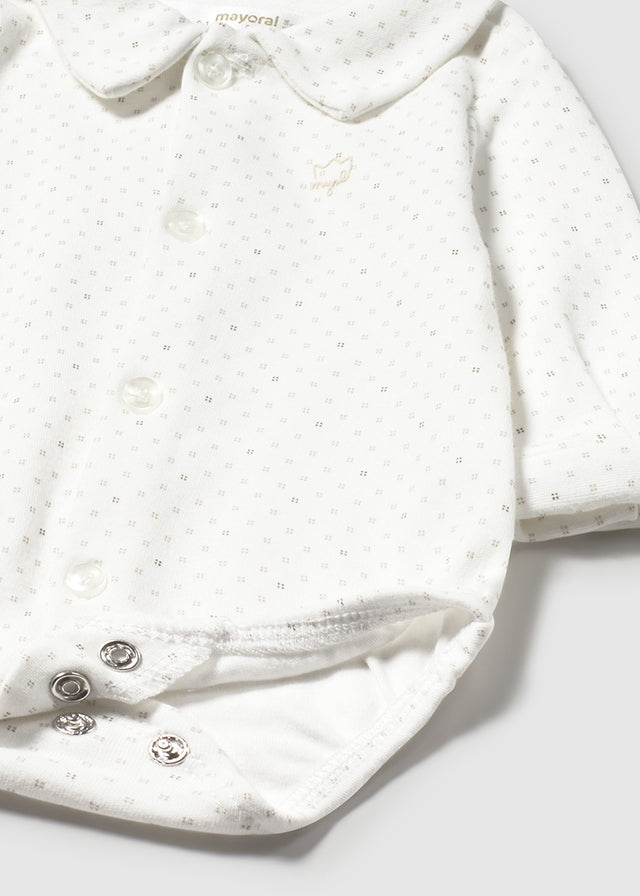 Body Camisa Bebé Manga Larga Ecru 2727/31