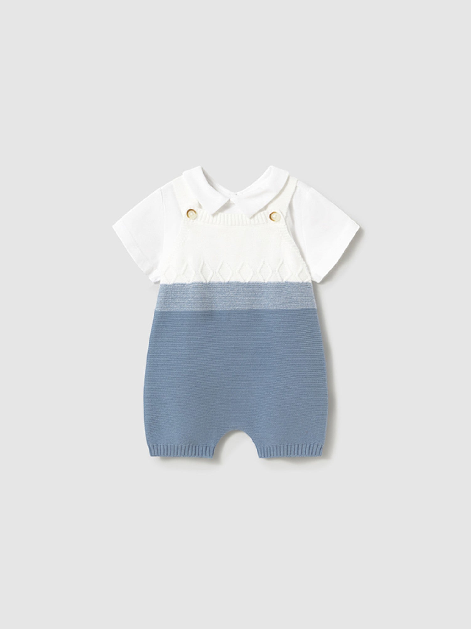 Completo salopette tricot Bimbo AZZURRO 1607 /A -  NANU' BABY