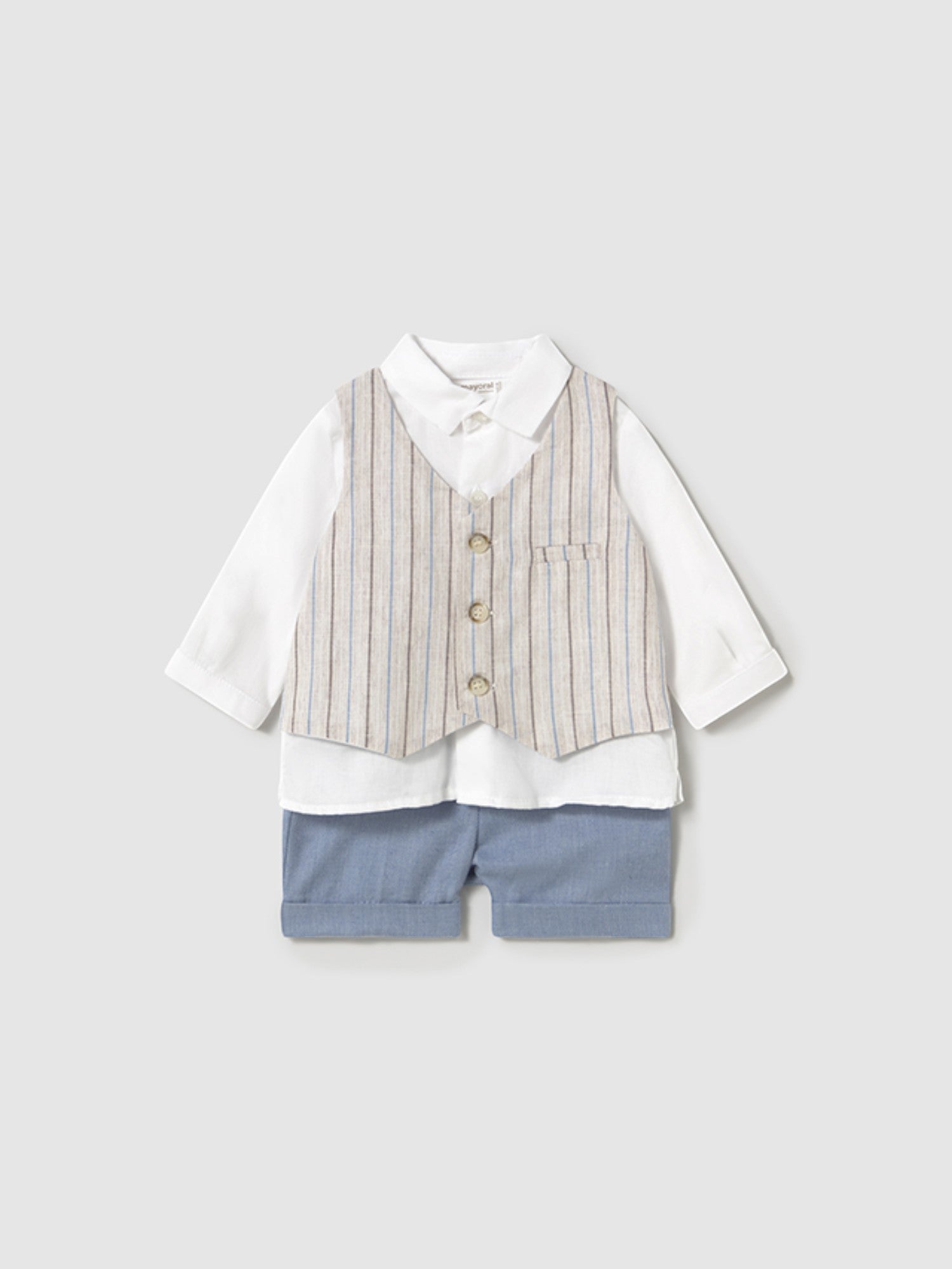 Completo pantalone corto gilet Bimbo AVORIO 1212 /A -  NANU' BABY
