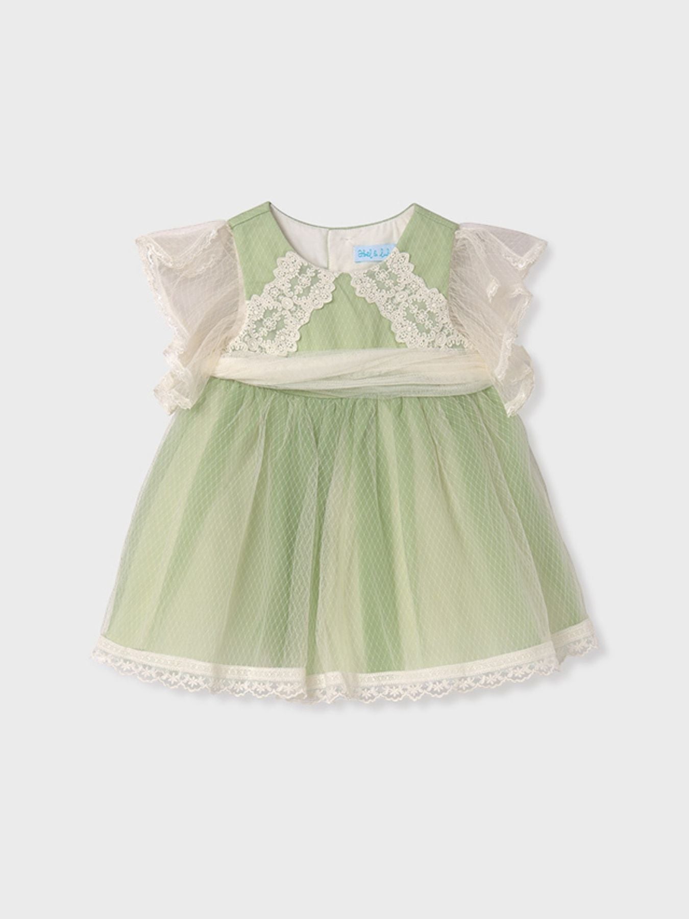 Abito tulle rombi Bimba VERDE 5005 -  NANU' BABY