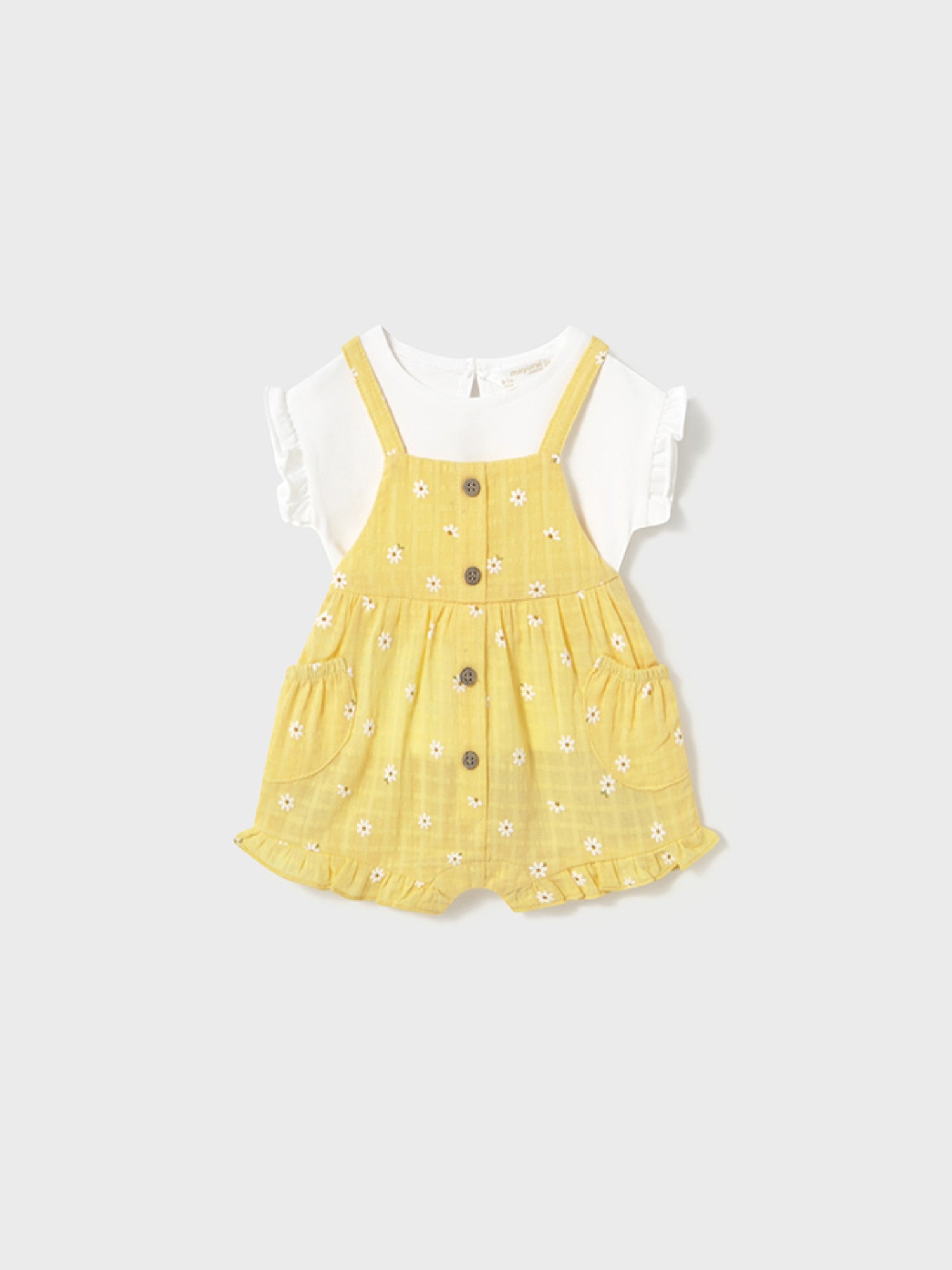 Completo salopette e maglietta Bimba GIALLO 1662 /G -  NANU' BABY