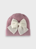 Cuffia Neonata Rosa MAGLIA INGLESE FIOCCO 640/5730 by BABY LORD