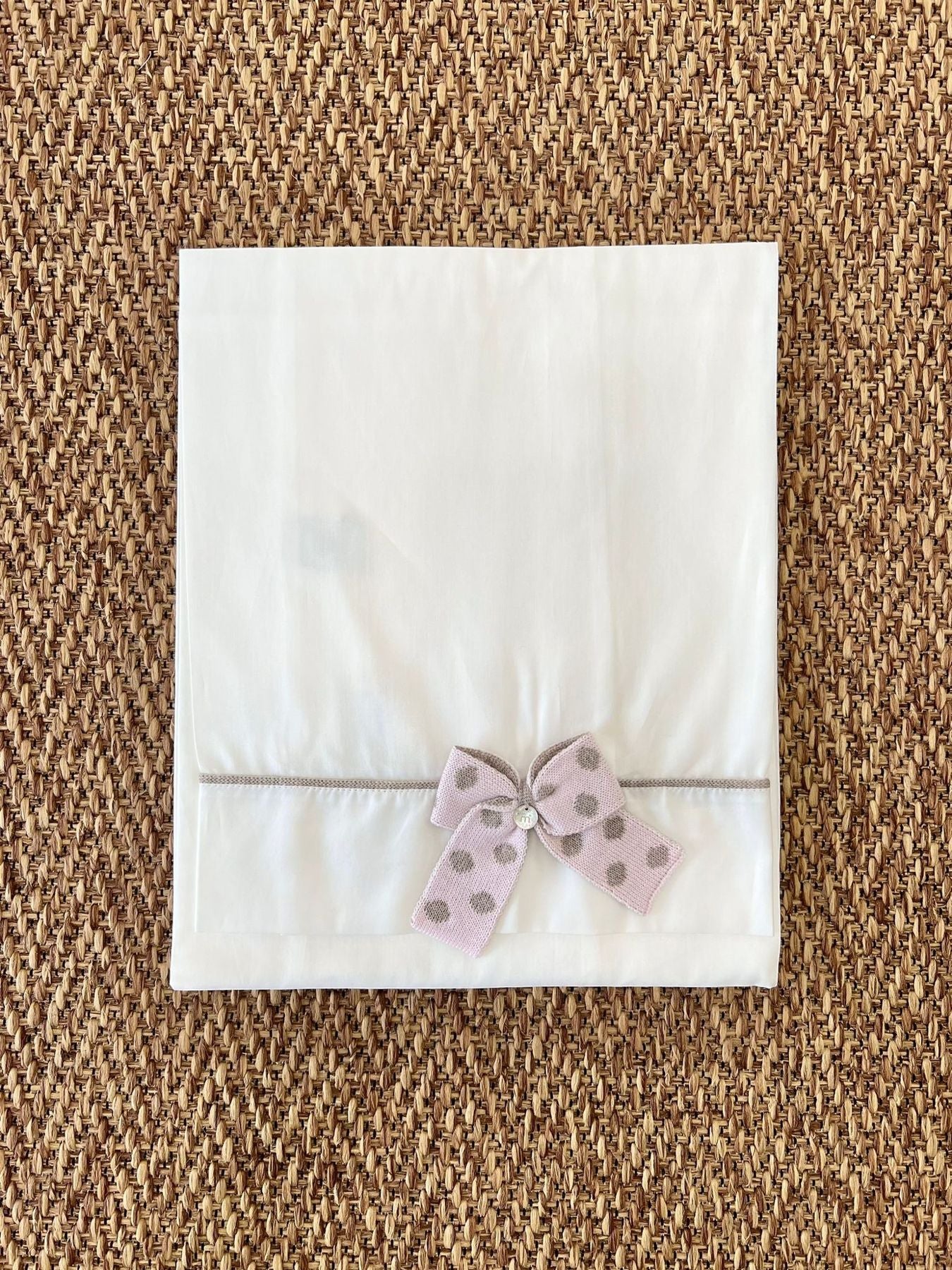 Lenzuolino Fiocco pois Neonata VANIGLIA IB22LE -  NANU' BABY