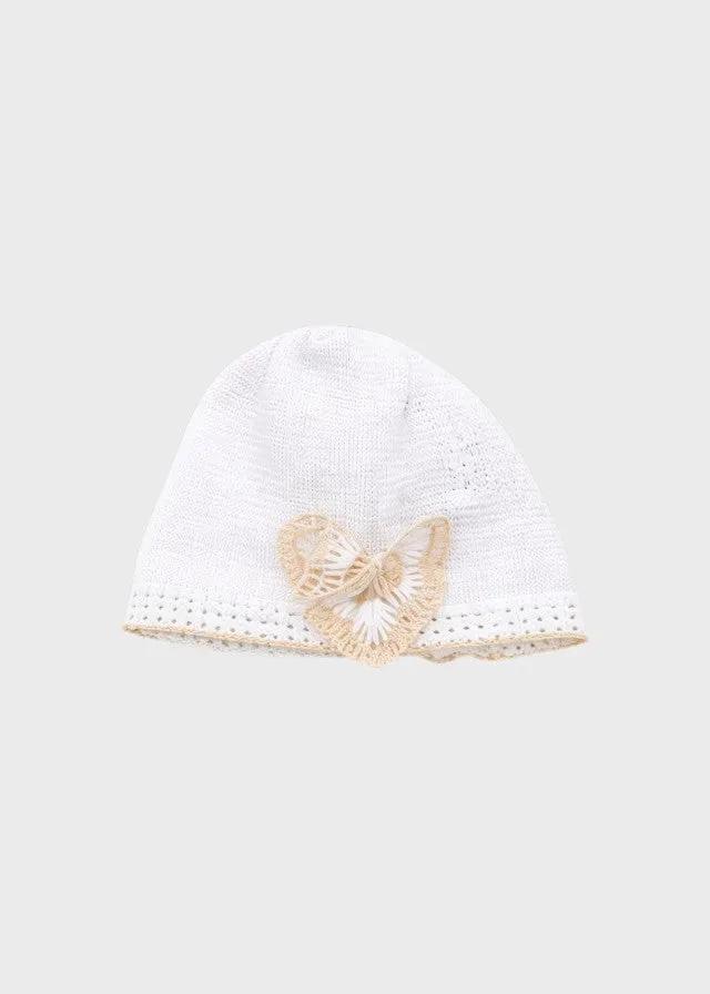 Cuffia Neonata Bianco EL2071 by MARLU'