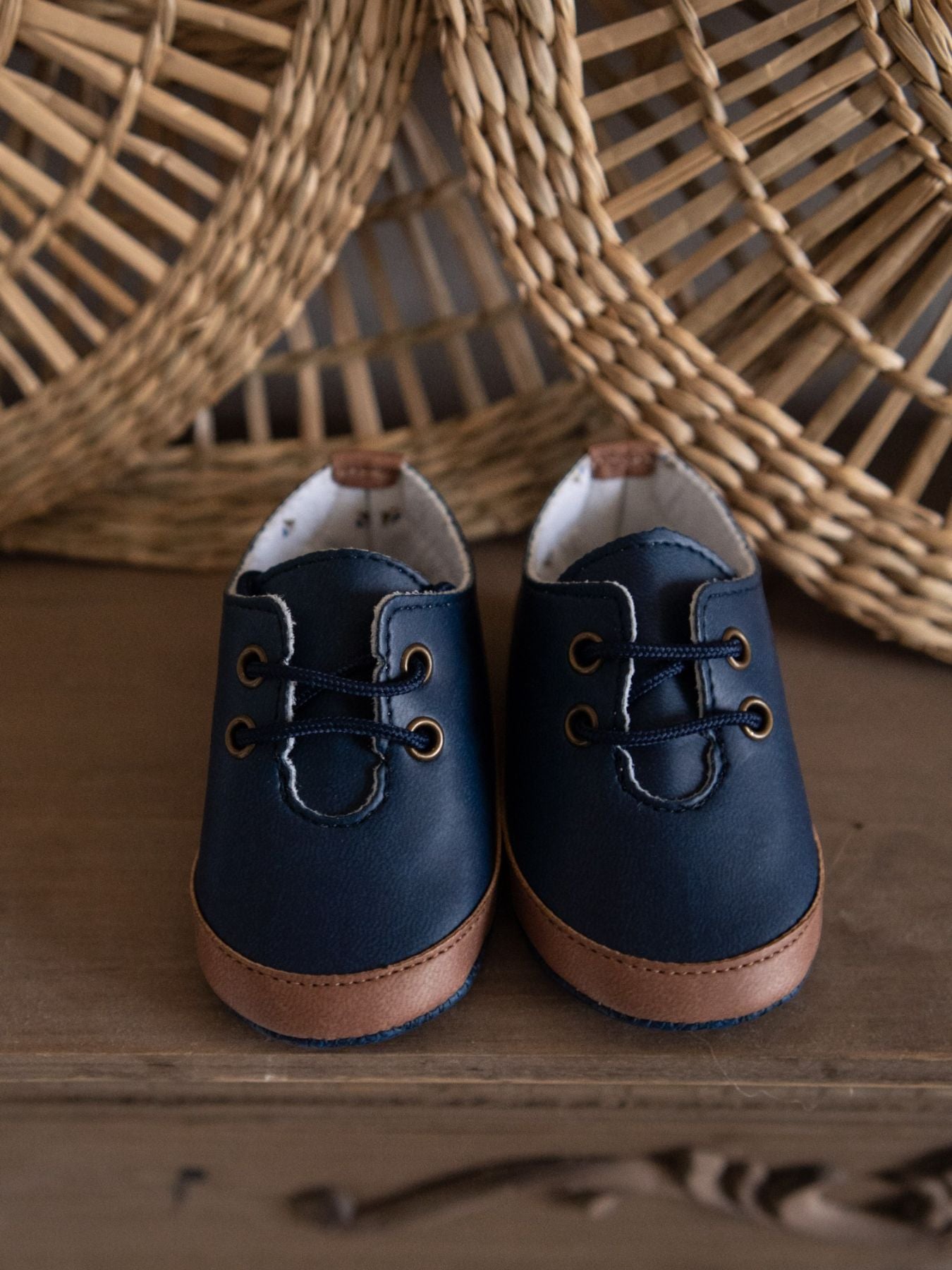 Scarpetta in pelle blu Bimbo BLU EN702SC -  NANU' BABY
