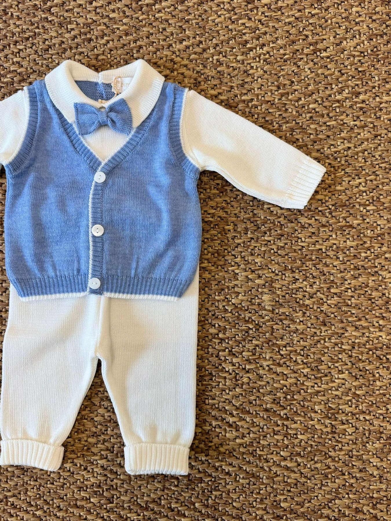 Completo con Papillon Neonato AZZURRO 6815/A -  NANU' BABY