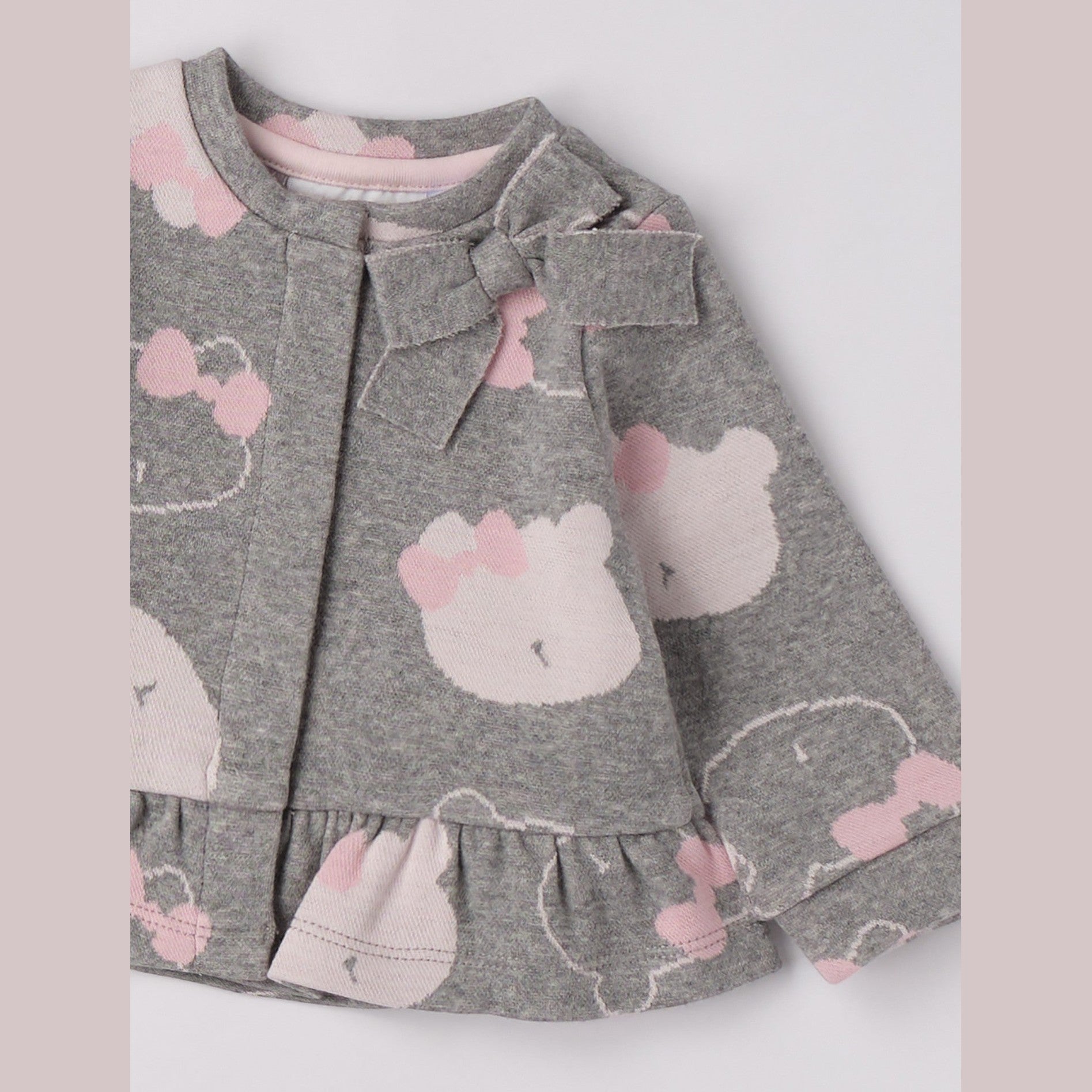 Felpa Aperta Ml Con Zip O Con Bottoni Bimba Grigio 3F713/8992 -  NANU' BABY