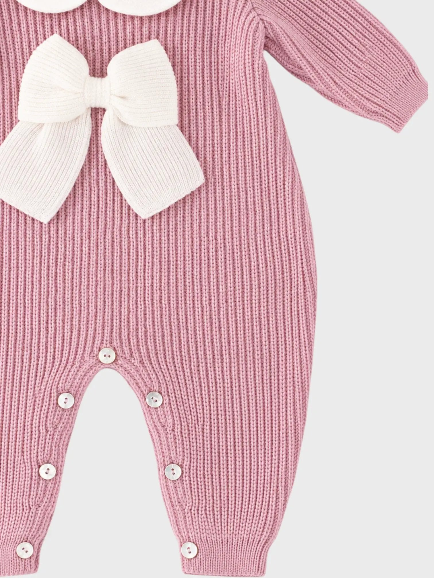 Tutina Neonata Rosa MAGLIA INGLESE FIOCCO 344/5730 by BABY LORD