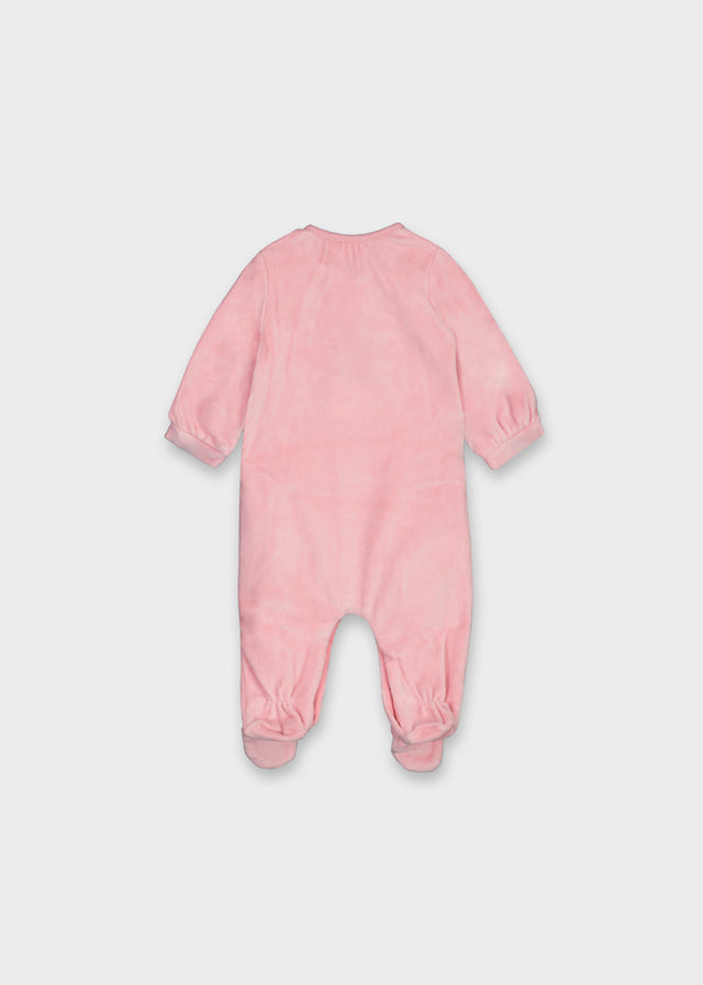 Combinaison Bébé Fille Manches Longues Rose Velours 2704/68
