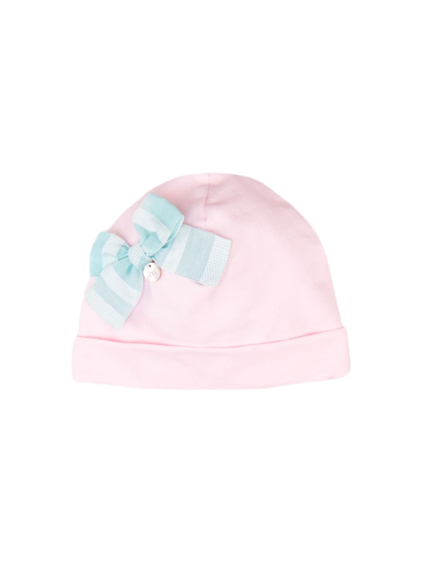Cuffia Fiocco righe Neonata ROSA EP6573F -  NANU' BABY