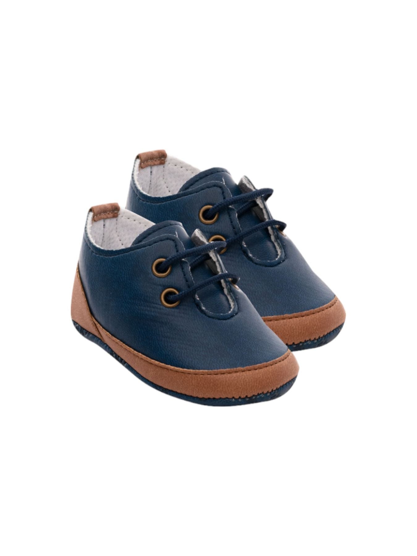 Scarpetta in pelle blu Bimbo BLU EN702SC -  NANU' BABY
