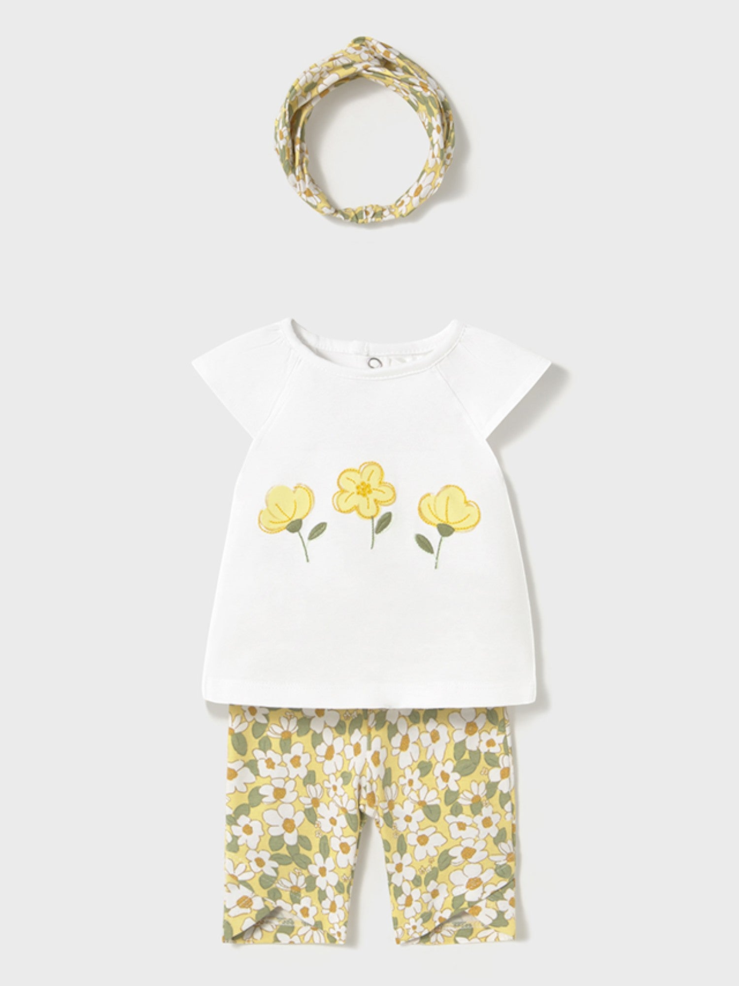 Completo leggings capri e cerchietto Bimba GIALLO 1763 /G -  NANU' BABY