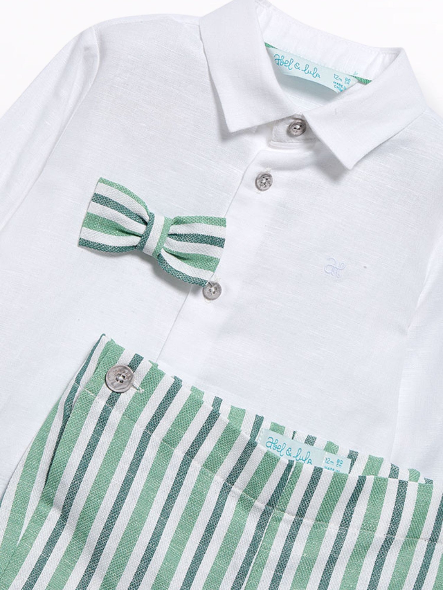 Completo bermuda camicia papillon Bimbo VERDE 5209 /6 -  NANU' BABY