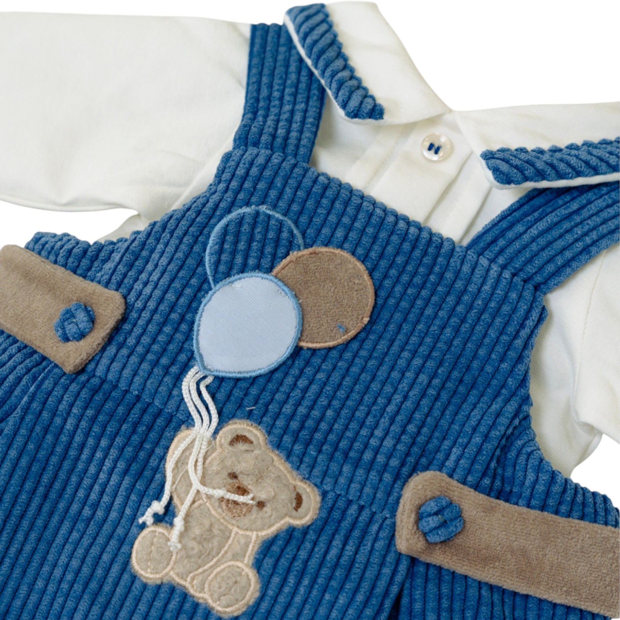 Salopette Neonato Ciniglia Azzurro SARTORIA DEI PICCOLI (cod. LP1110)