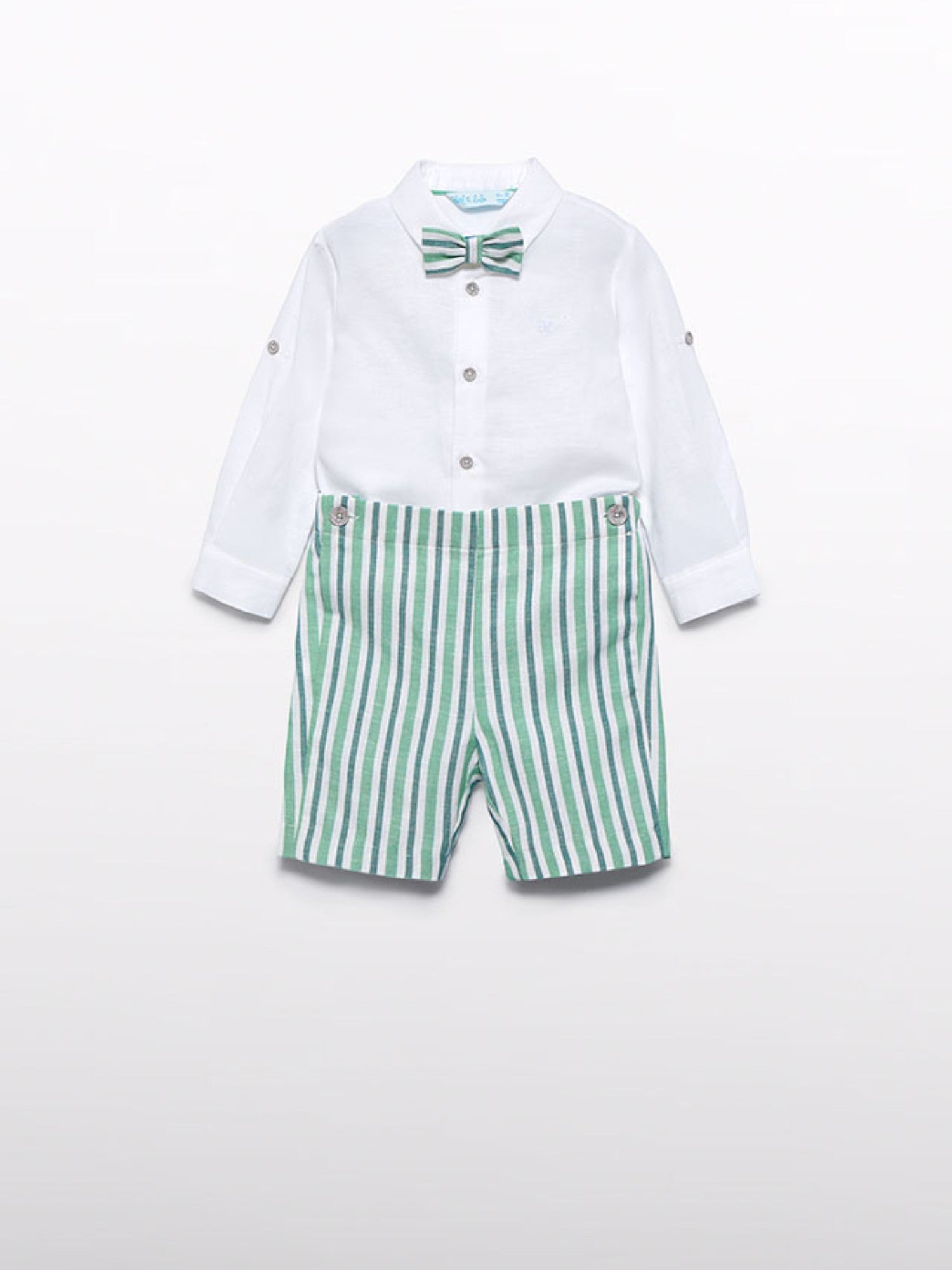Completo bermuda camicia papillon Bimbo VERDE 5209 /6 -  NANU' BABY