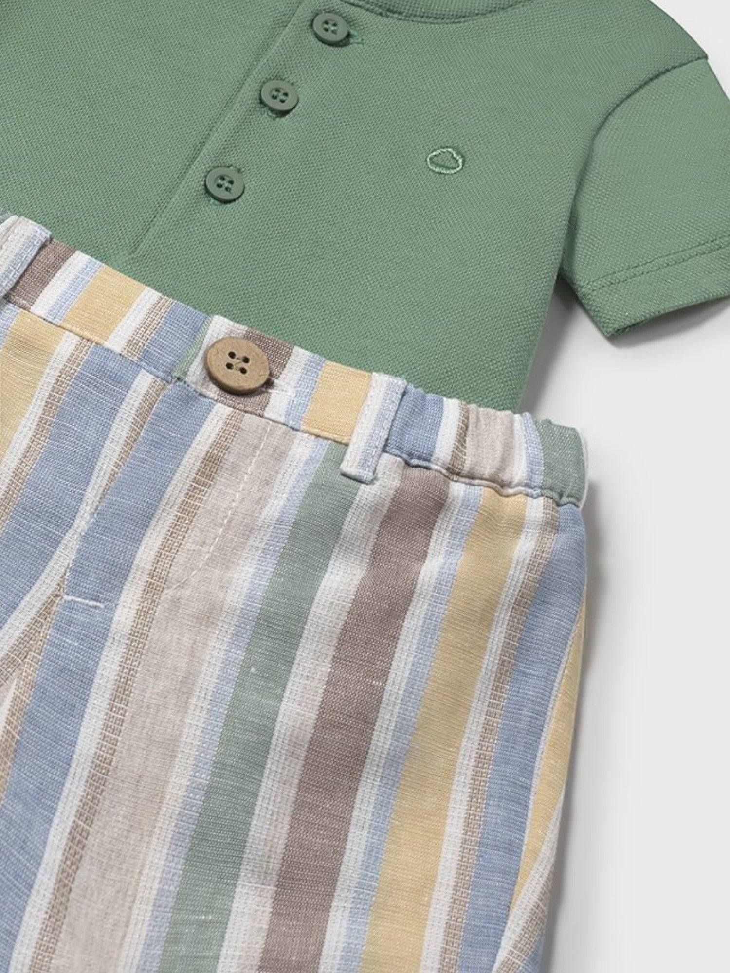 Completo pantalone  corto e polo Bimbo VERDE 1217 /V -  NANU' BABY