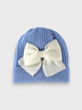 Cuffia Neonato Azzurro MAGLIA INGLESE FIOCCO 640/5630 by BABY LORD