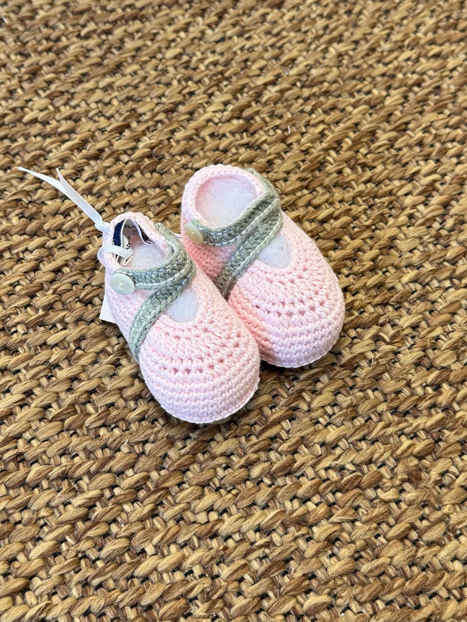 Babbucce ricamate a mano Neonata ROSA BRINDISI 1442 -  NANU' BABY