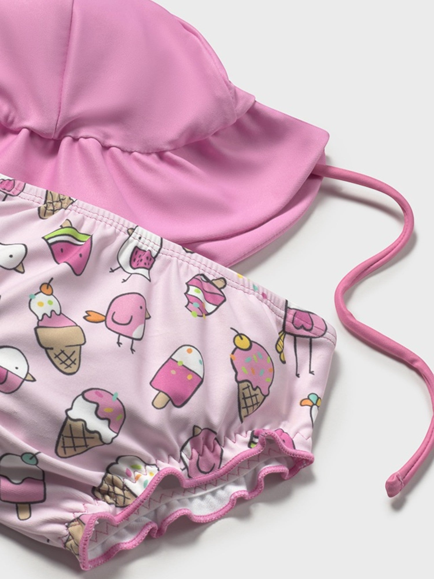 Completo costume da bagno e cappello Bimba ROSA 1668 /R -  NANU' BABY