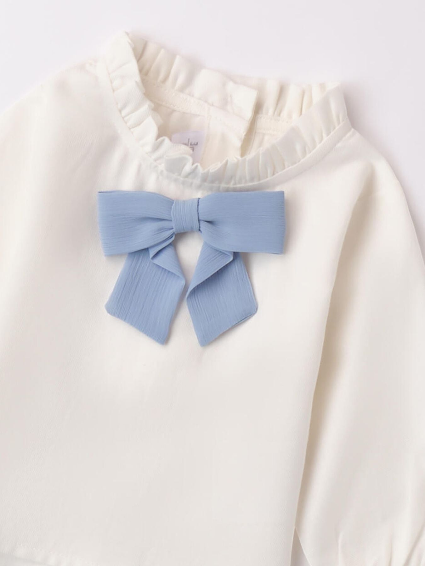 Camicia con fiocco Azzurro Bimba PANNA 3A779/A -  NANU' BABY
