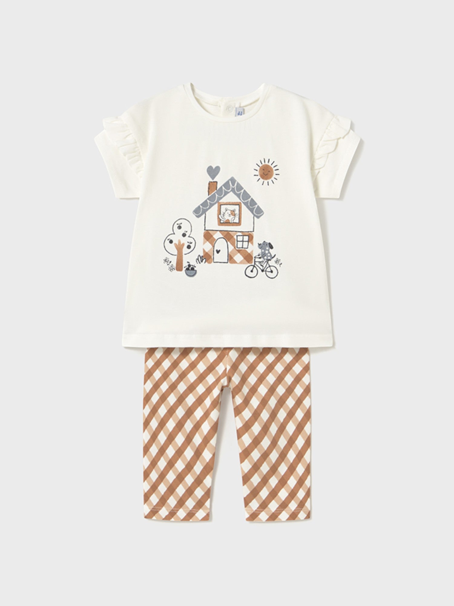 Comp.leggings stampato Bimba MARRONE 1739/39 -  NANU' BABY