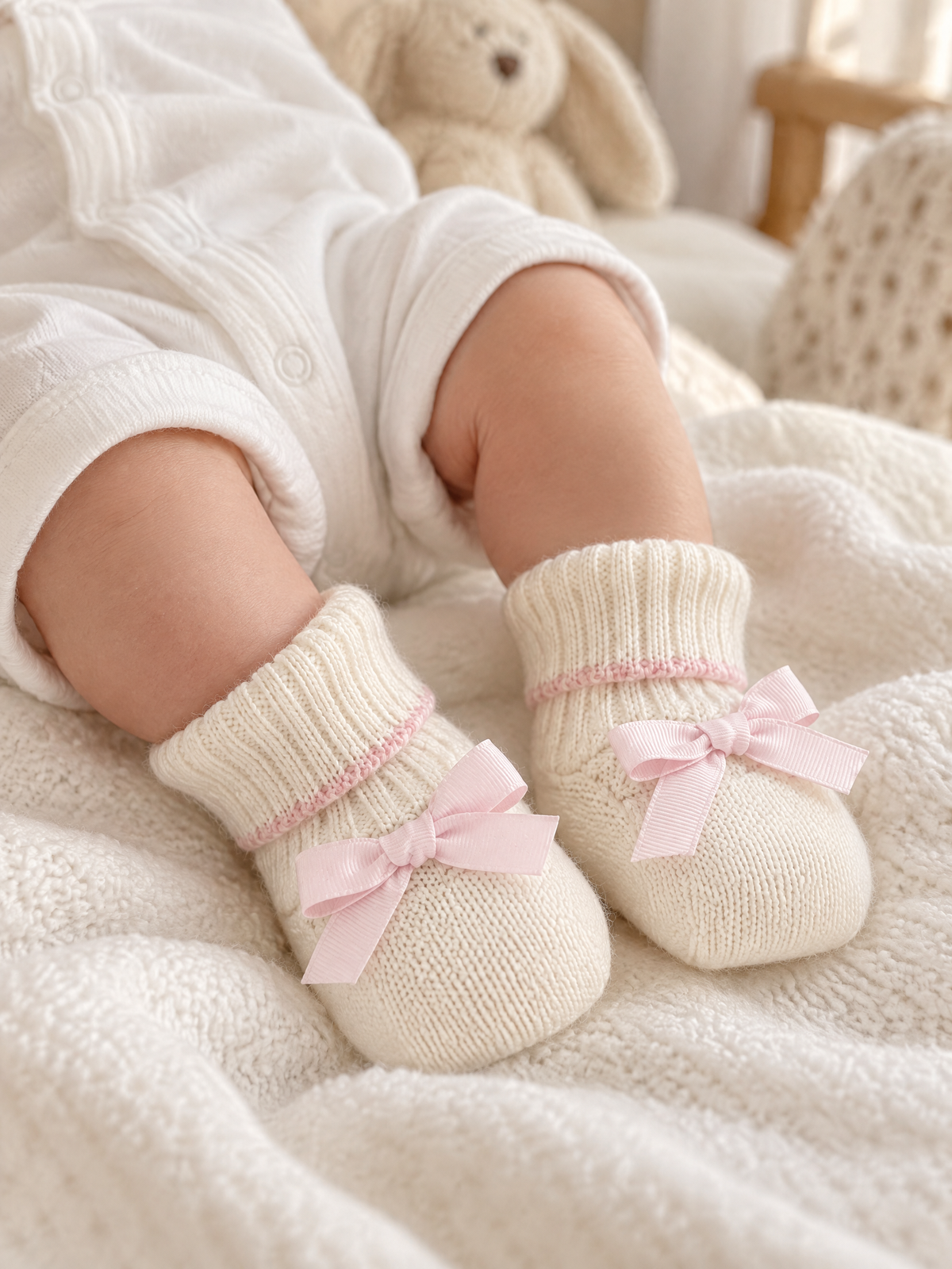 Babbucce Neonato Bianco 8236 by BIMBALO'