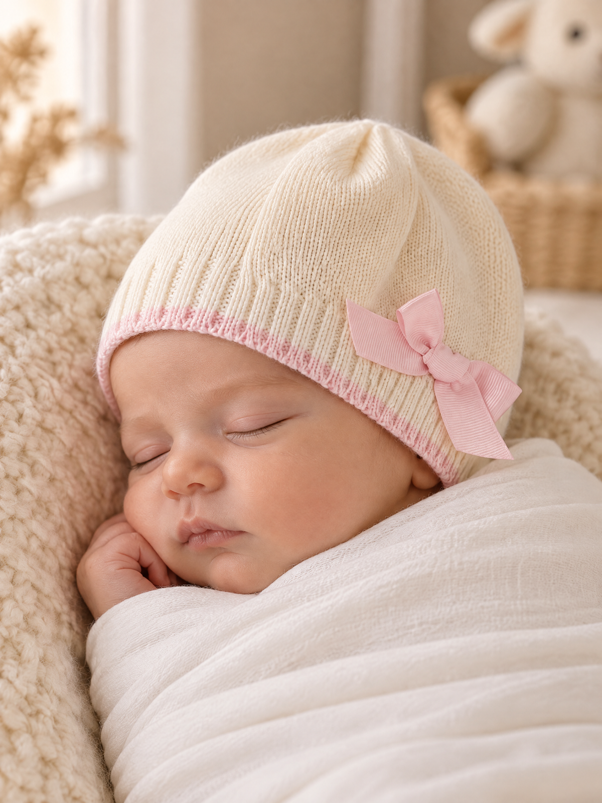 Cuffia Neonato Bianco 8235 by BIMBALO'