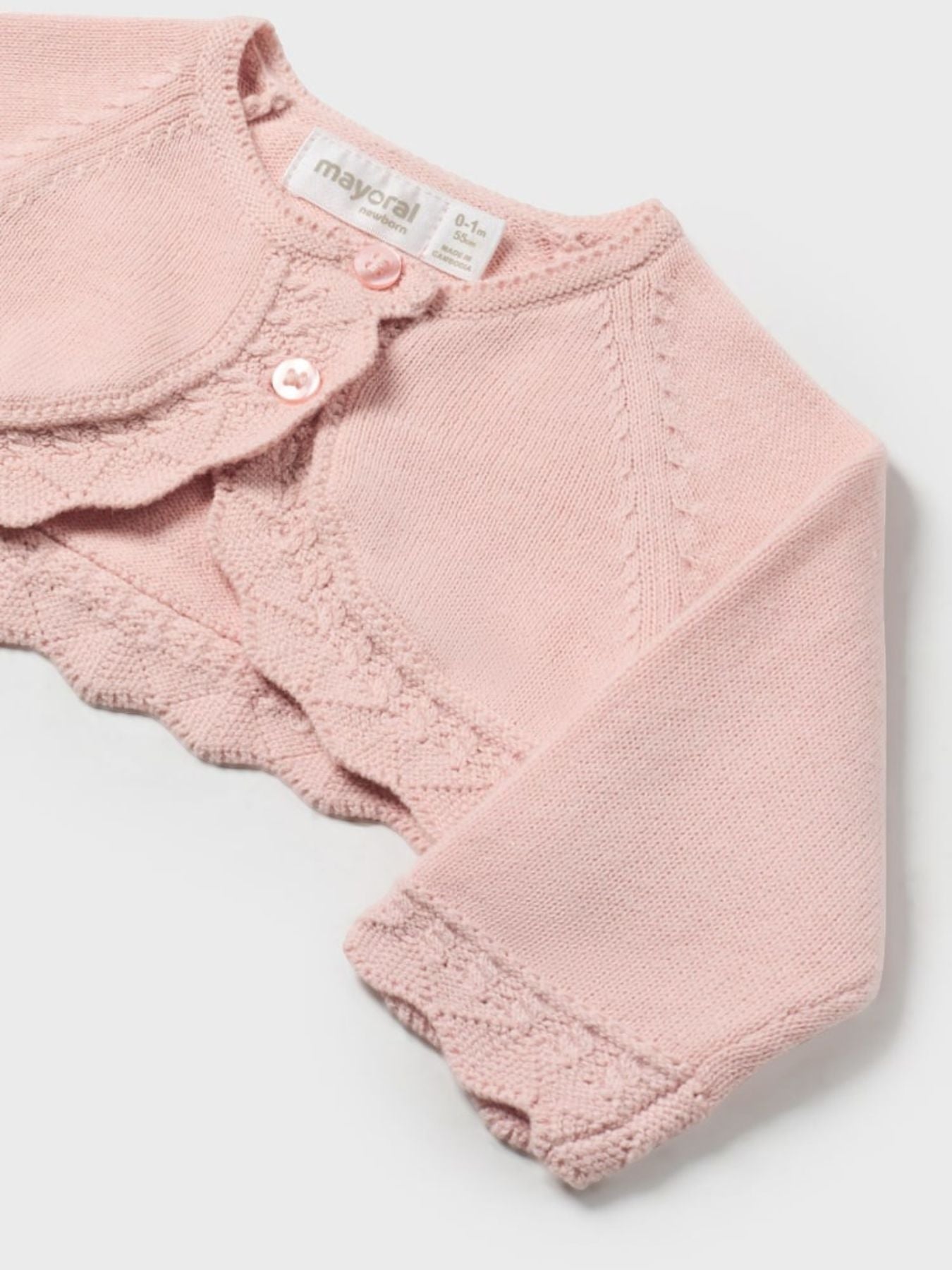 Cardigan corto maglia basico Bimba ROSA 2L-307/RB -  NANU' BABY