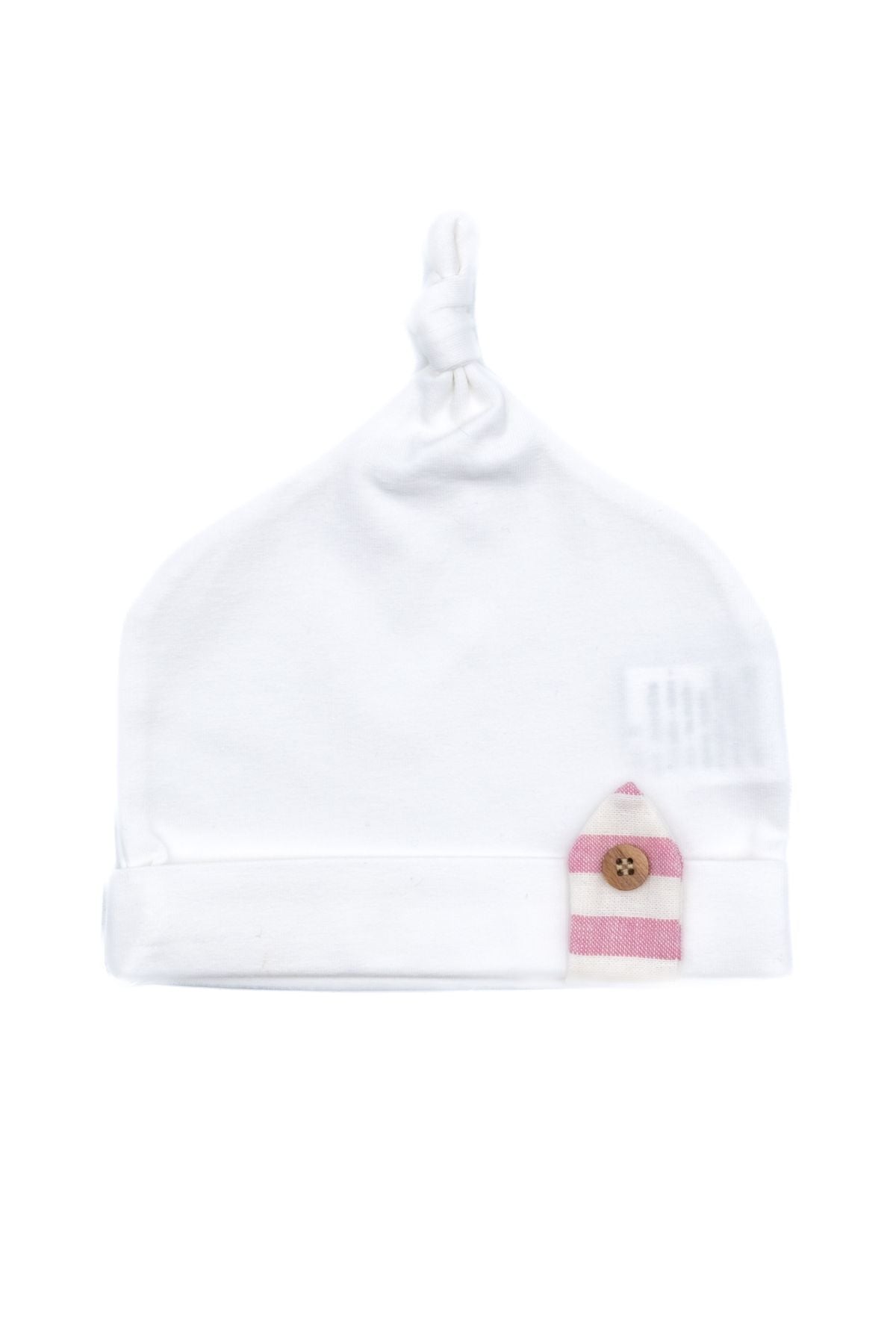 Cuffia Bottoncino Neonata PANNA EL5173 -  NANU' BABY