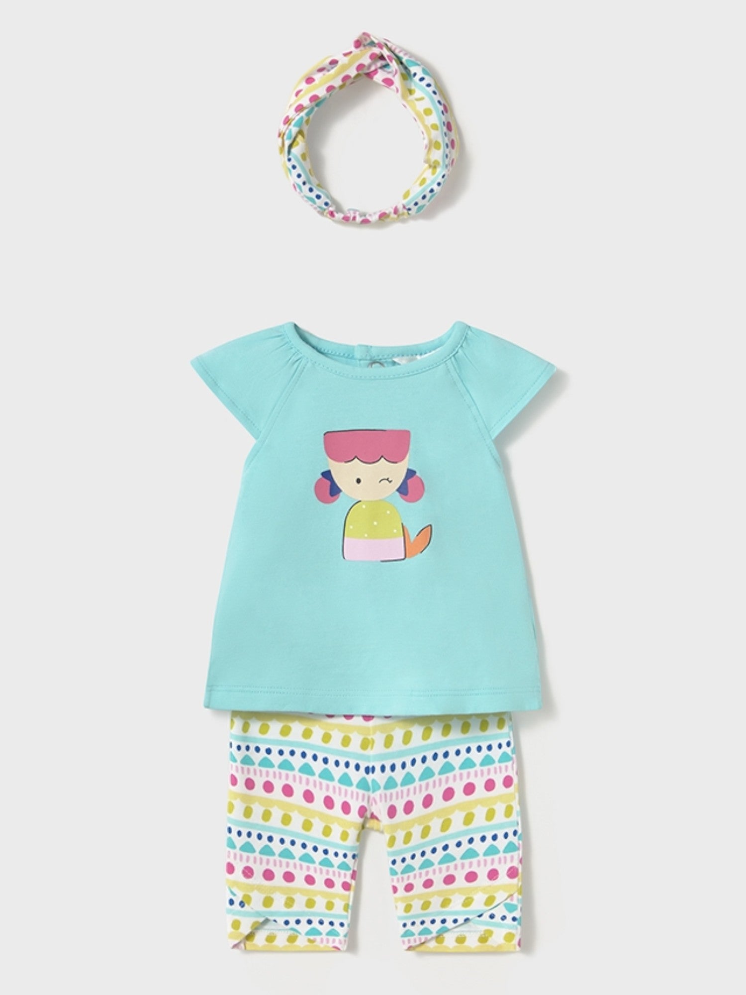 Completo leggings capri e cerchietto Bimba VERDE 1763 -  NANU' BABY