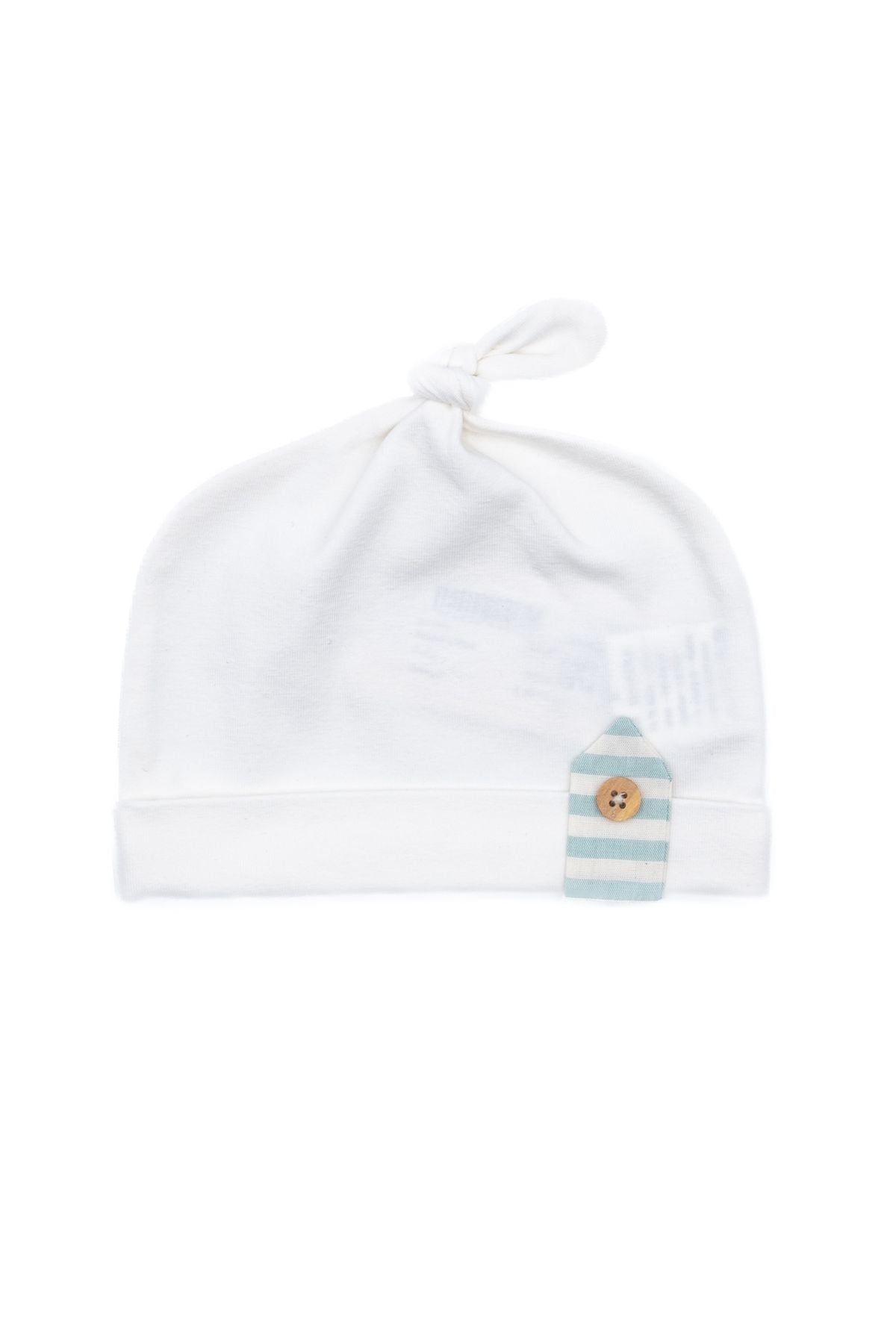 Cuffia Bottoncino Neonato PANNA EL5173/V -  NANU' BABY