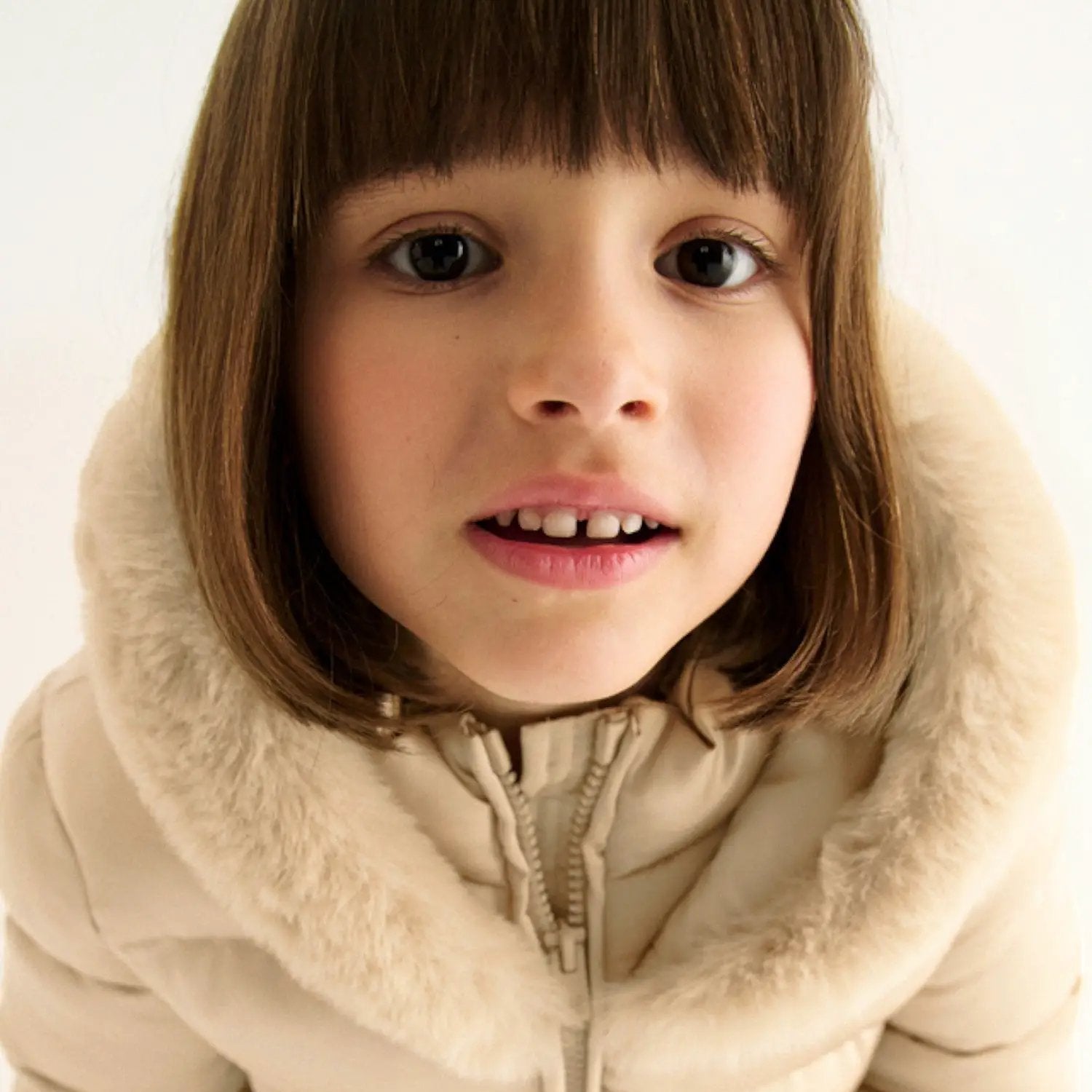 Cappotto Bimba Beige 5849/14 by ABEL & LULA