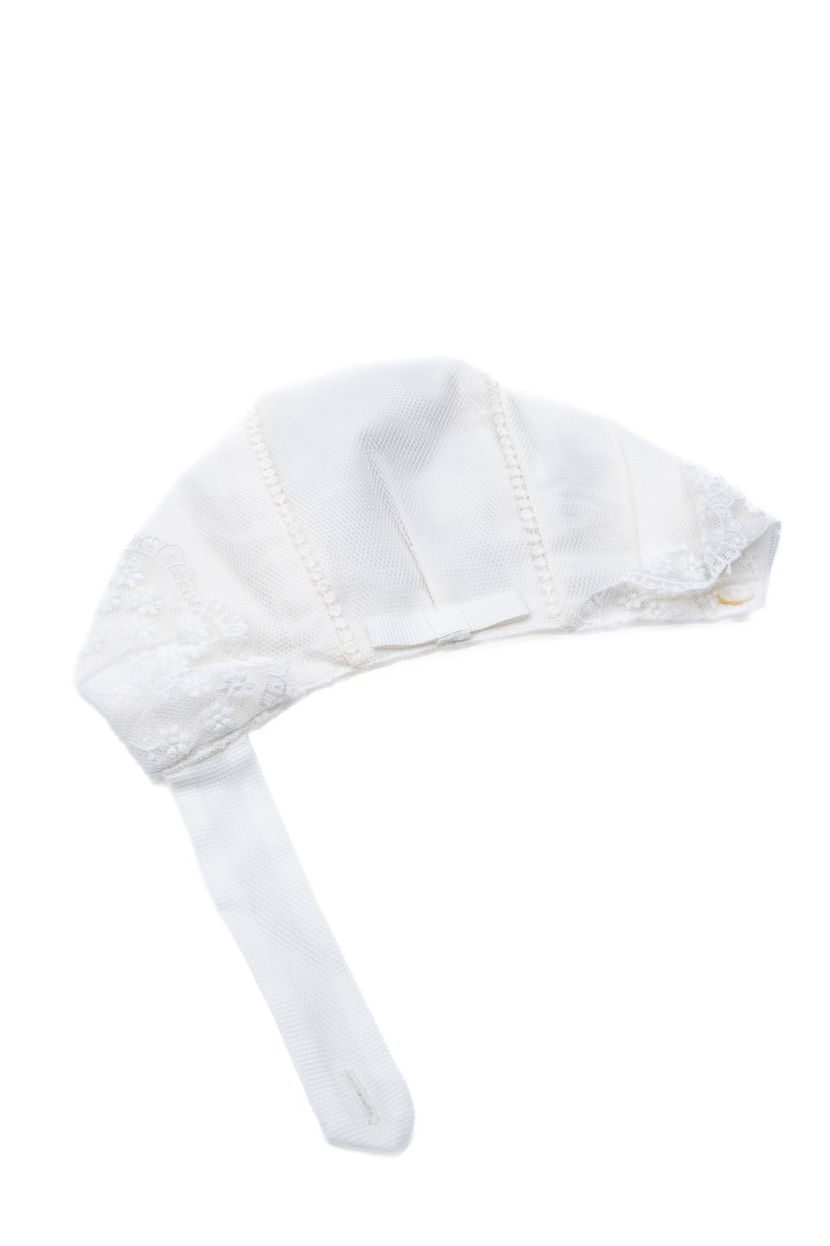 Cuffia Pizzo bianco  NATURAL 591004G -  NANU' BABY