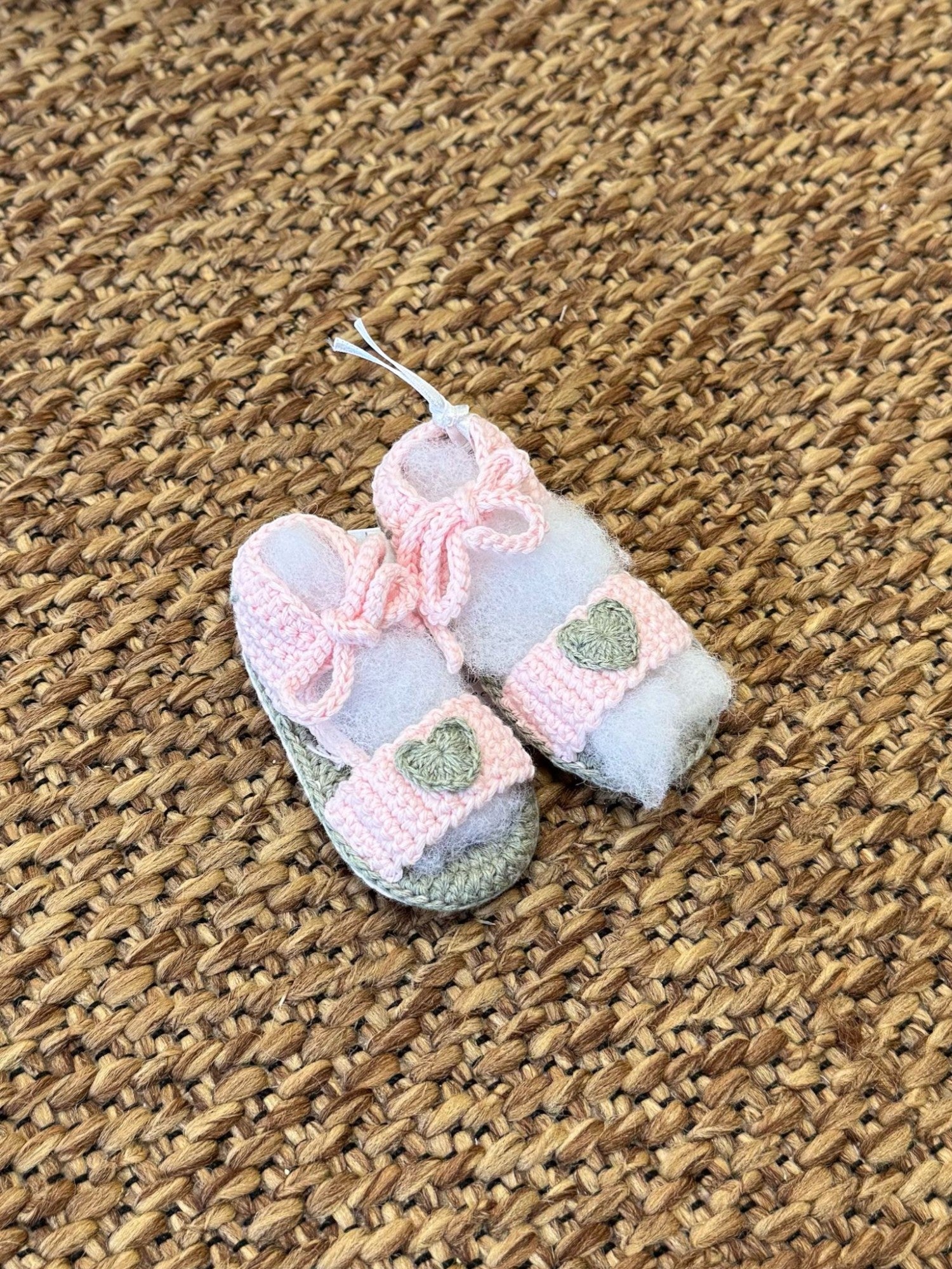 Sandalino ricamato a mano Neonata ROSA BRINDISI 3103 -  NANU' BABY