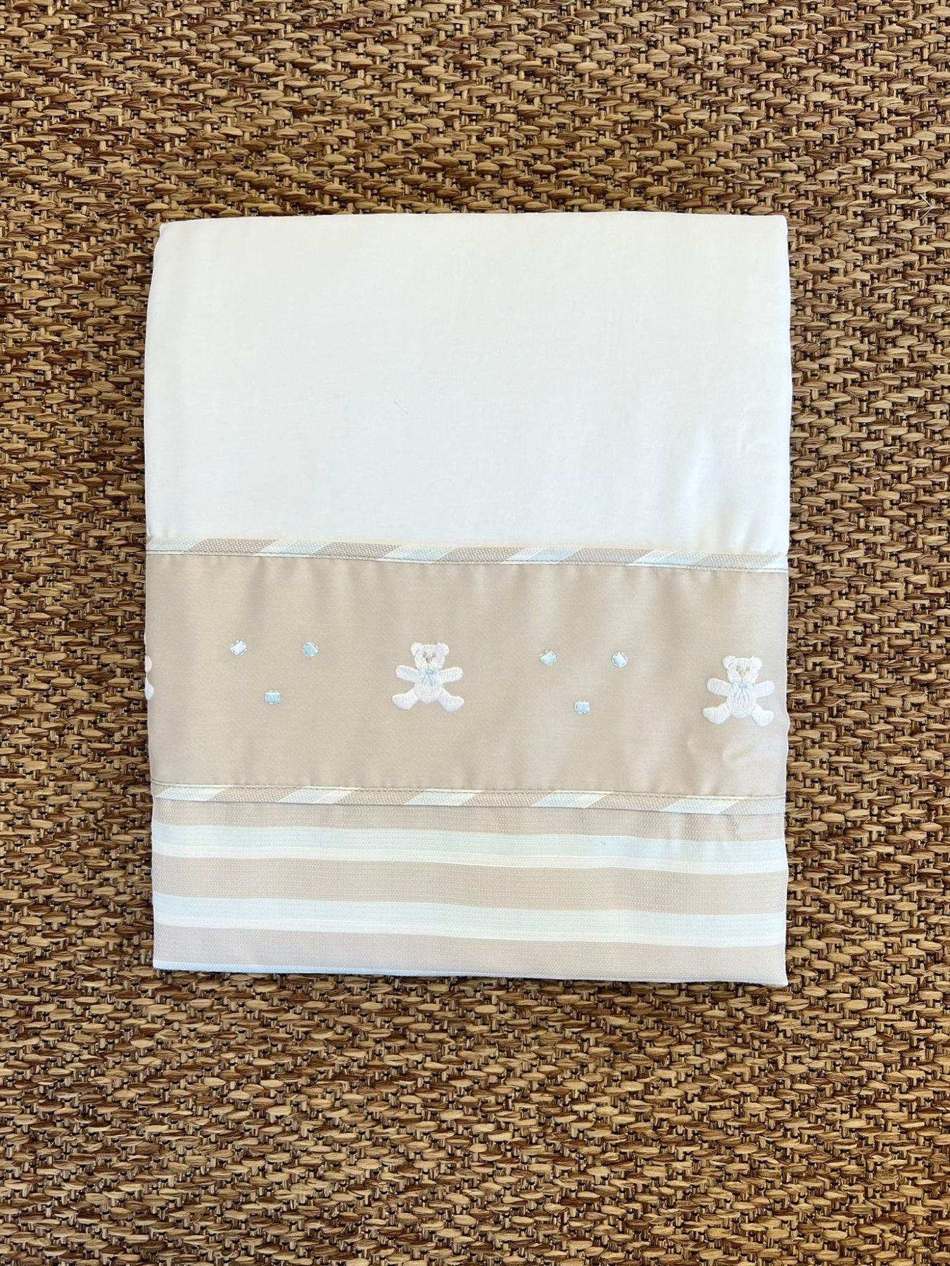 Coperta Orsetto righe Neonato BIANCO EP6781 -  NANU' BABY
