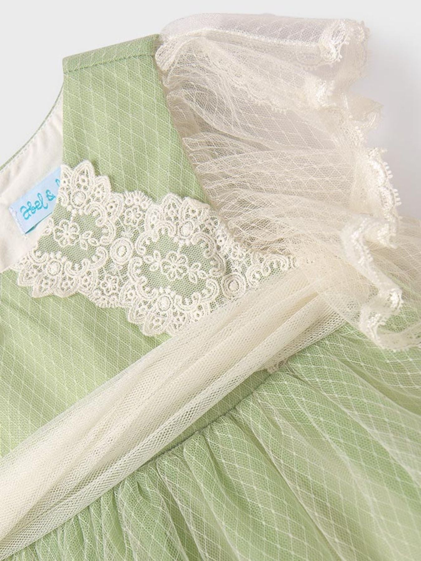 Abito tulle rombi Bimba VERDE 5005 -  NANU' BABY