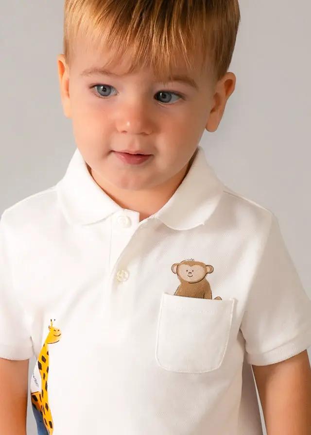 Polo Bimbo Bianco 1108/16 by MAYORAL