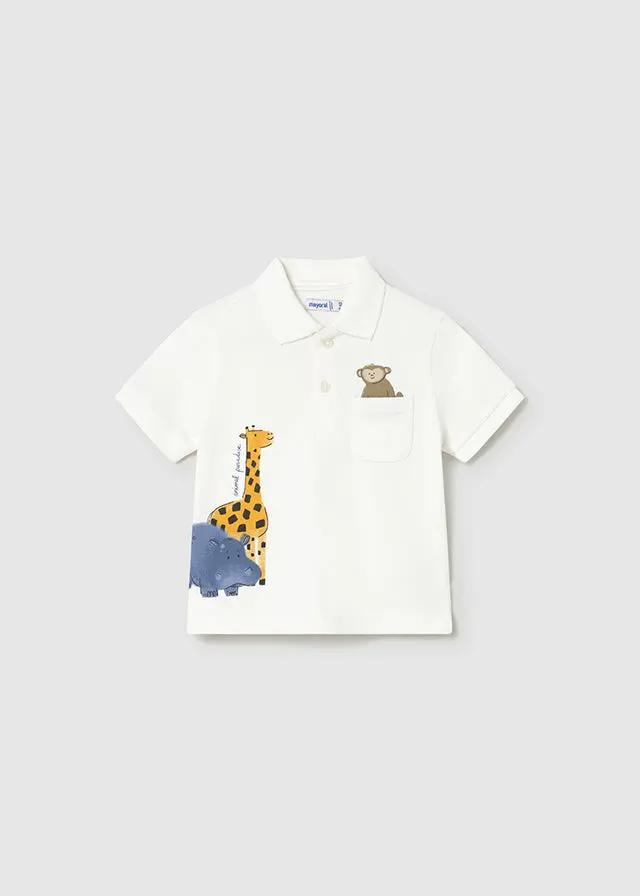 Polo Bimbo Bianco 1108/16 by MAYORAL